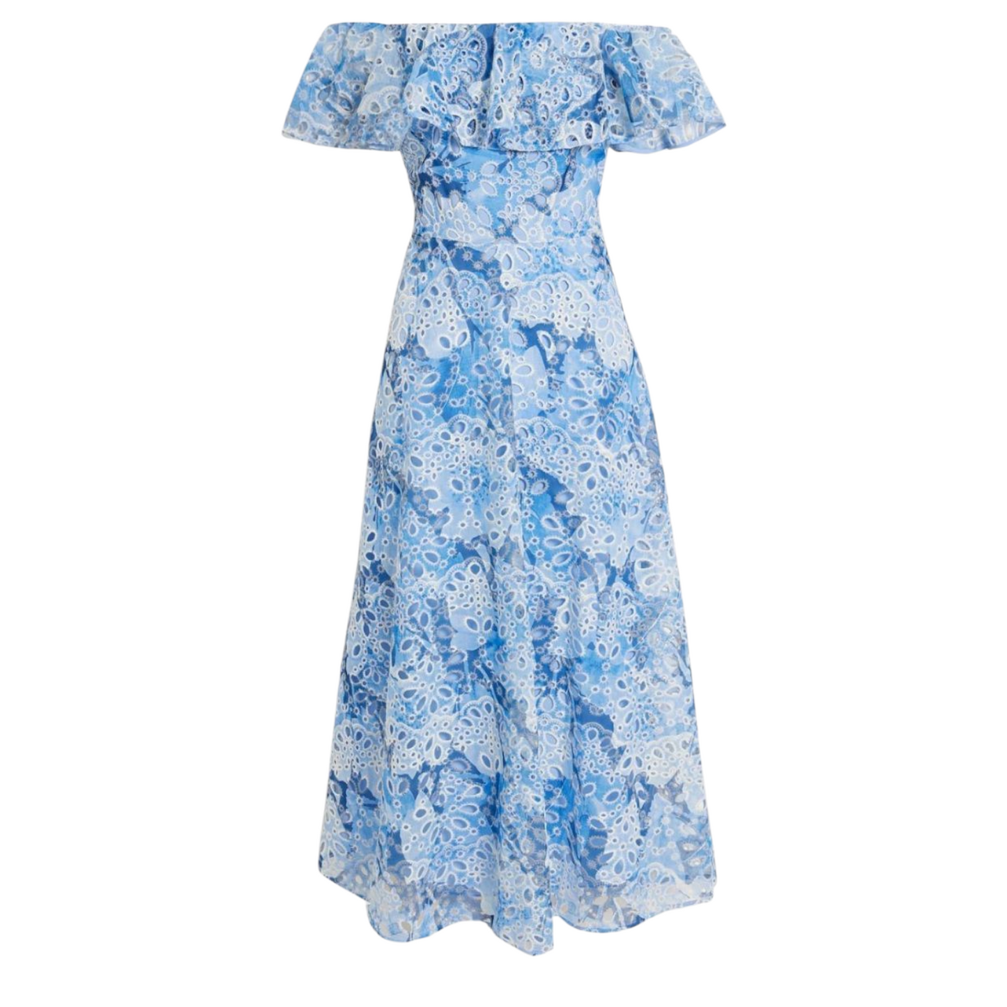 Mikael Aghal 'Azure Elegance' Blue Lace Dress - 10
