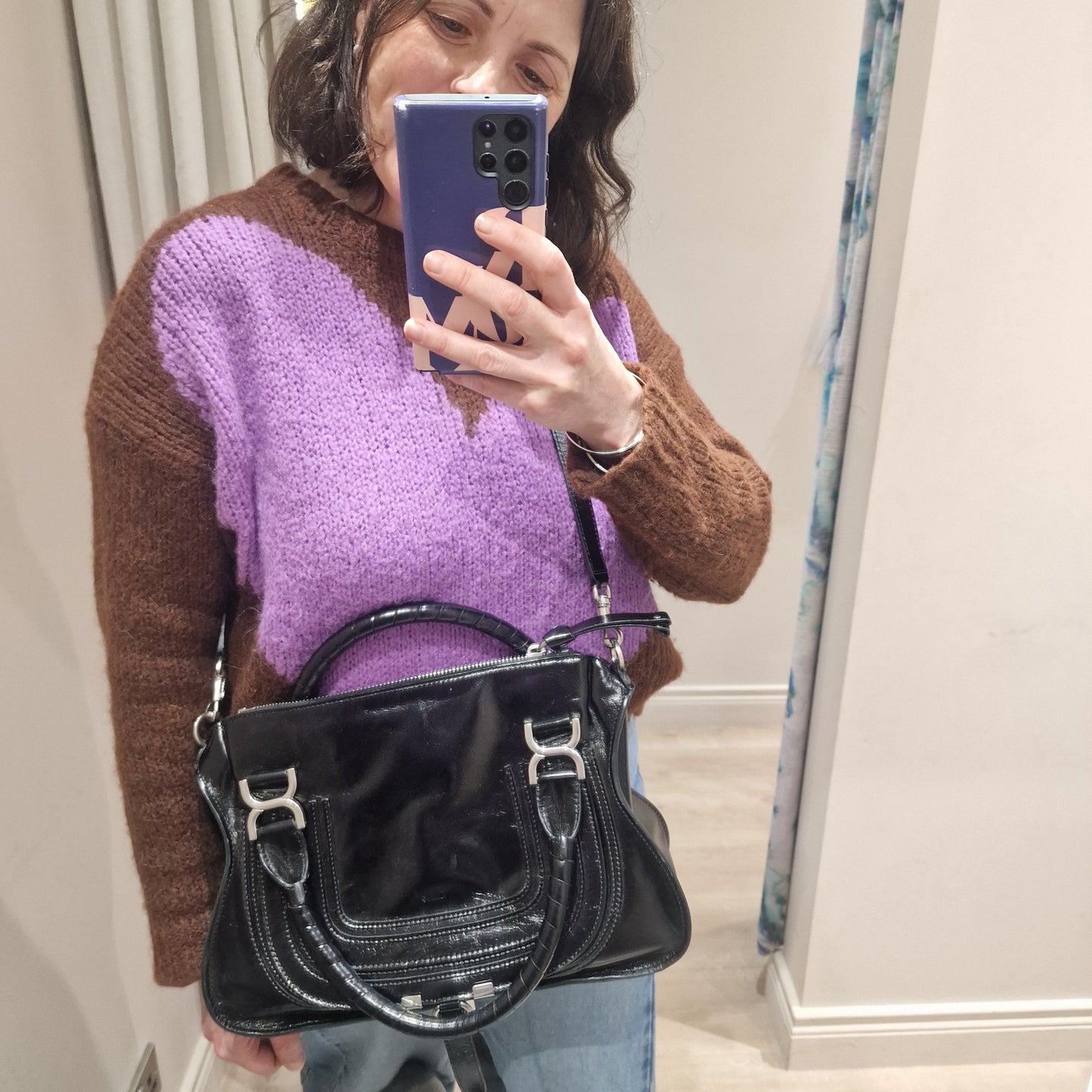 Chloe Marcie Black Leather Bag