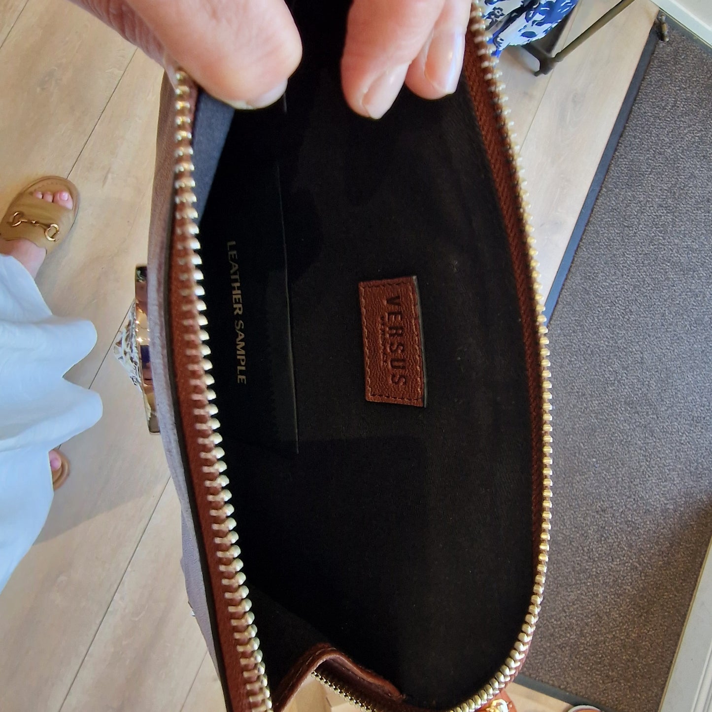 Versus Versace Chestnut Brown Leather Pouch