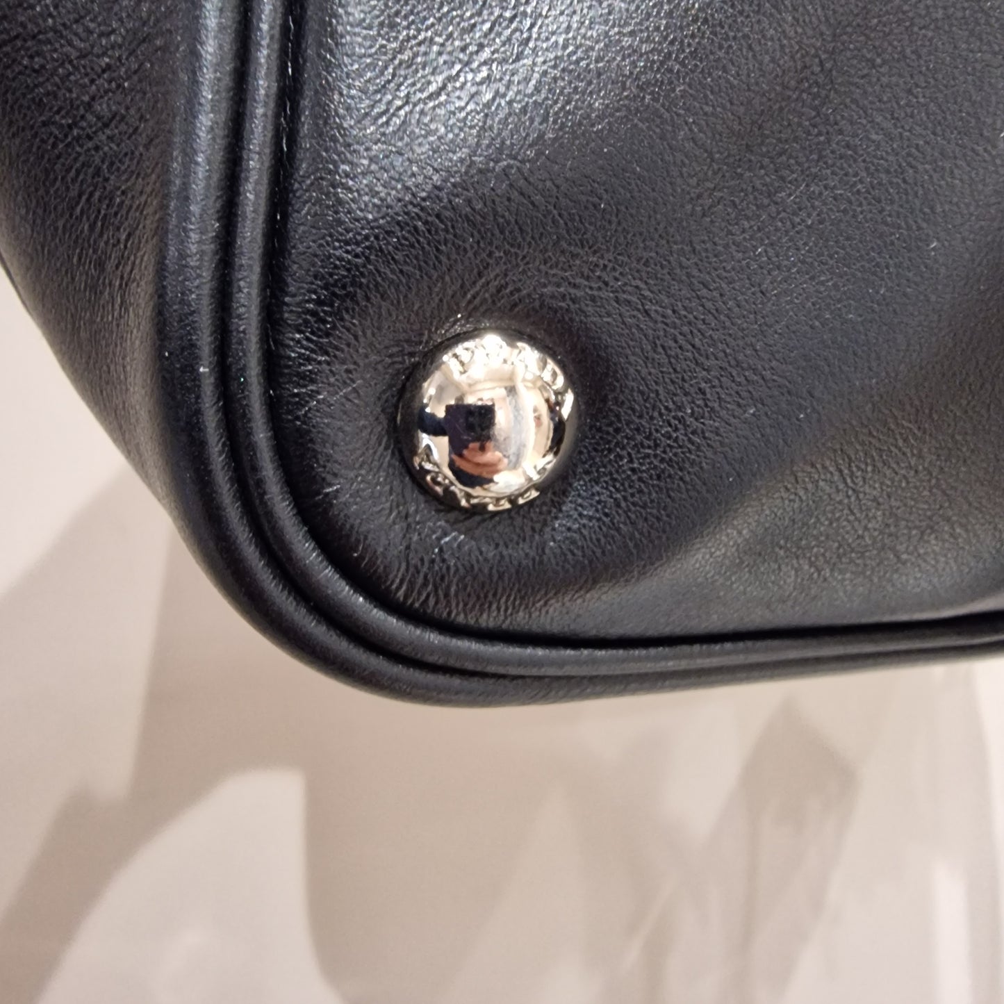 Prada Black Leather Bucket Bag