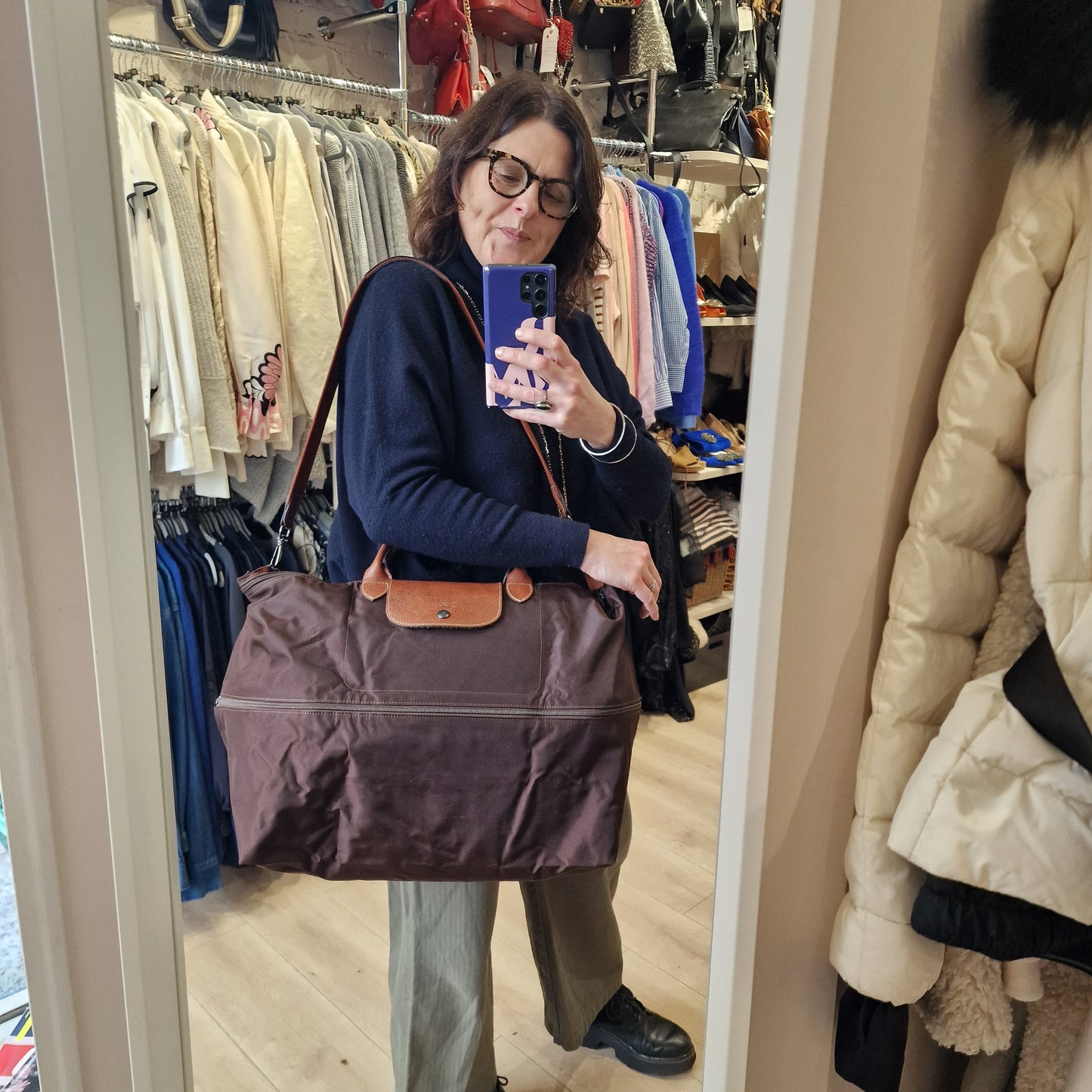 Longchamp Extendible Travel Bag - Brown