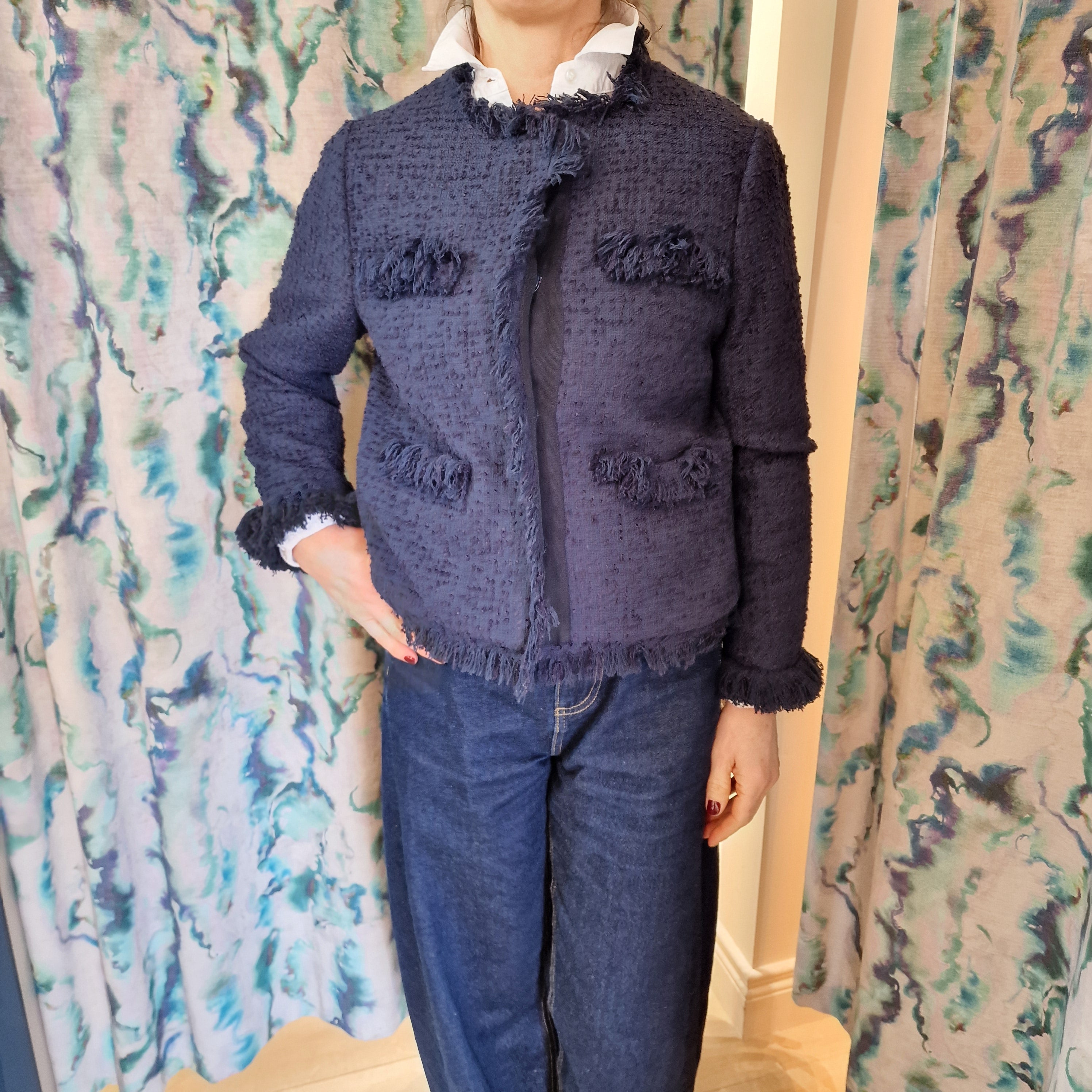 LK Bennett Navy Tweed Jacket – Deja Vu Belfast
