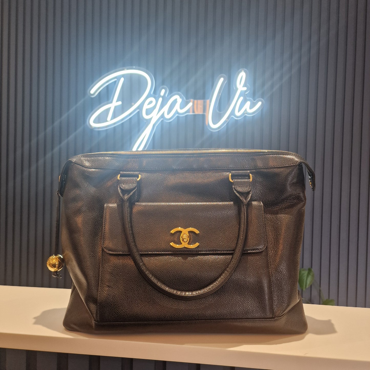 Chanel Black Caviar Leather Bag