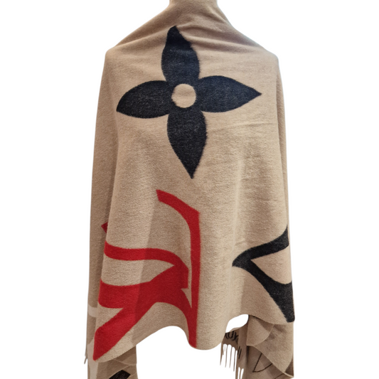 Louis Vuitton 'The Ultimate' Cashmere & Wool Fringed Scarf