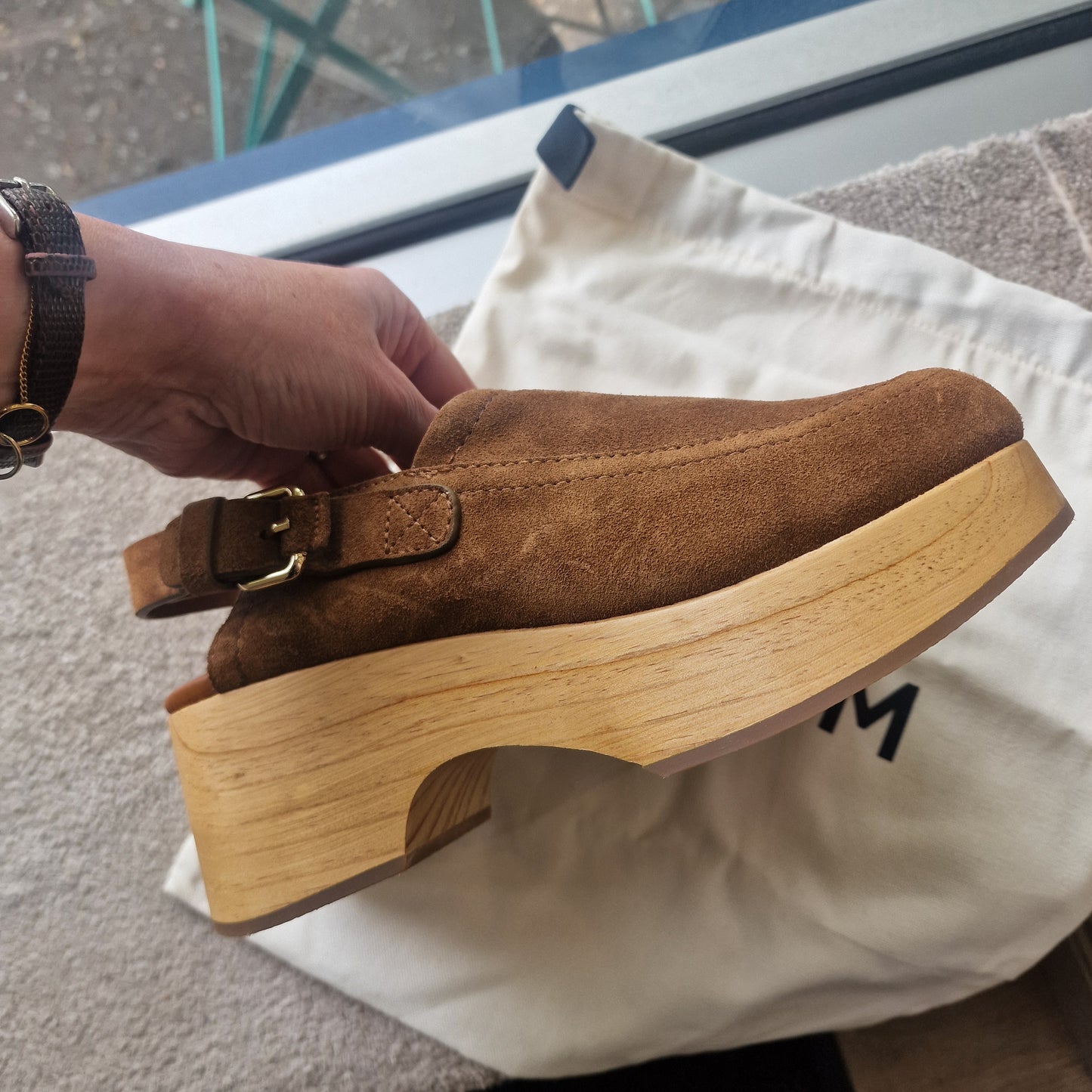 Me and Em Brown Suede Clogs - 7