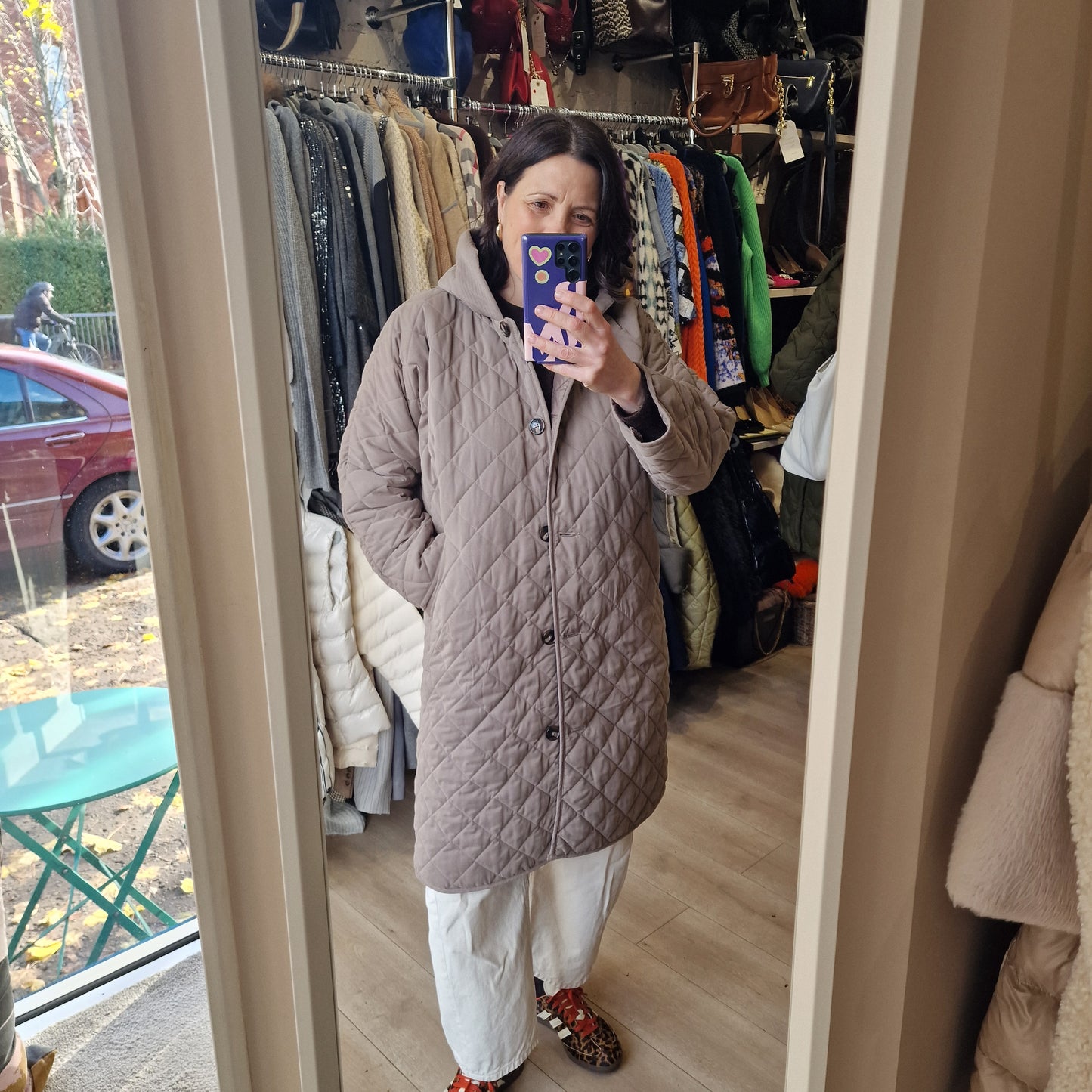 Whistles Taupe Quilted Coat - 12