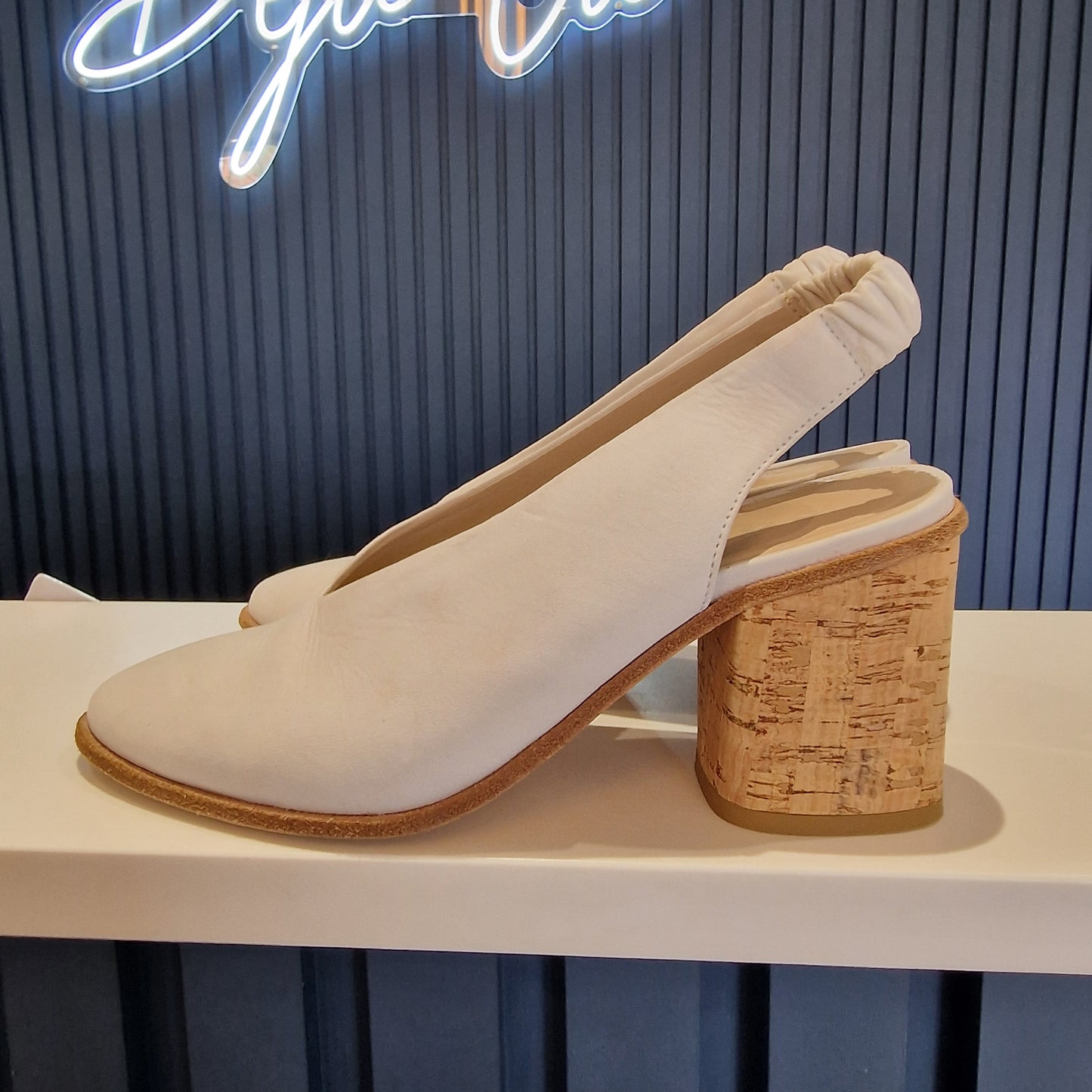 Cos Winter White Block Heel Slingbacks- 5