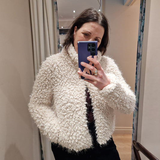 MarcCain Faux Fur Jacket Size 10/12