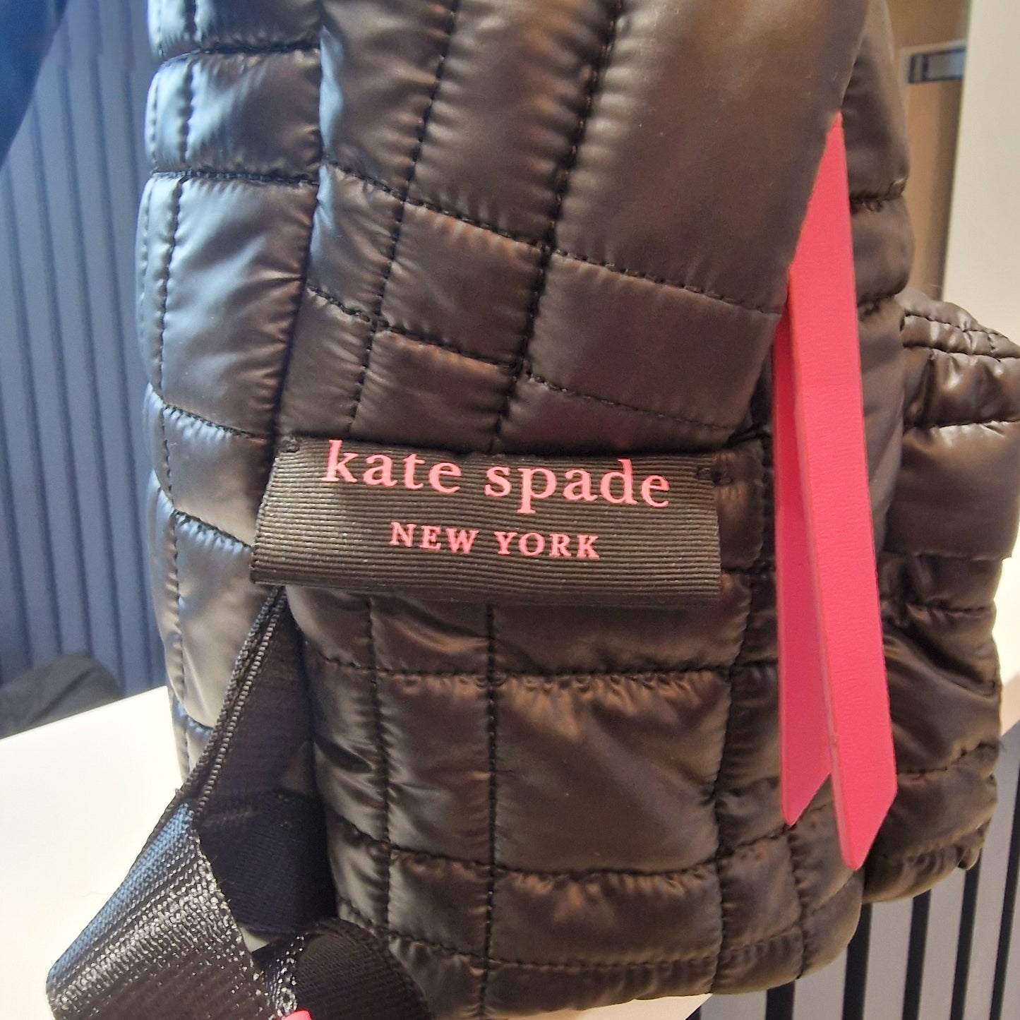 Kate Spade Black Quilted Backpack