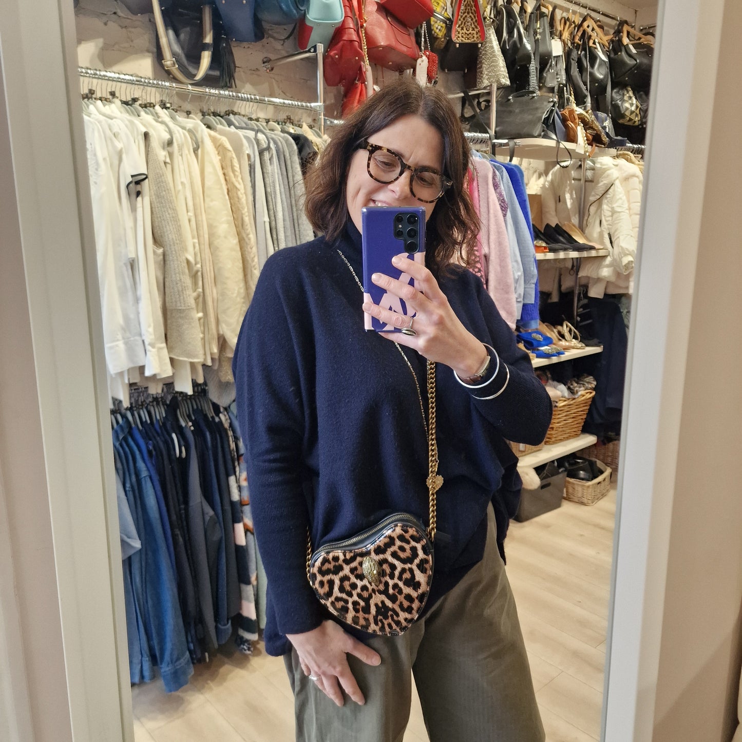 Kurt Geiger Animal Print Patent Bag