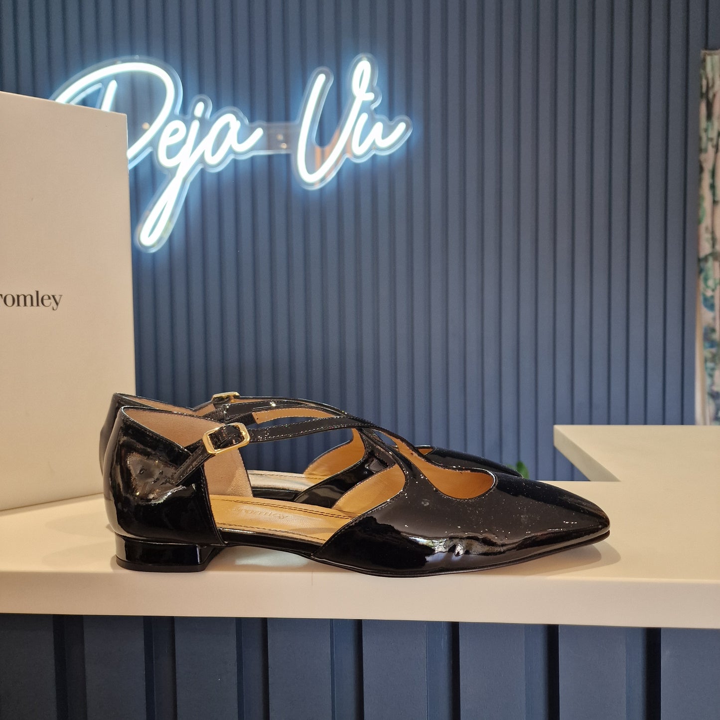 Russell and Bromley Black Patent Shoes 7