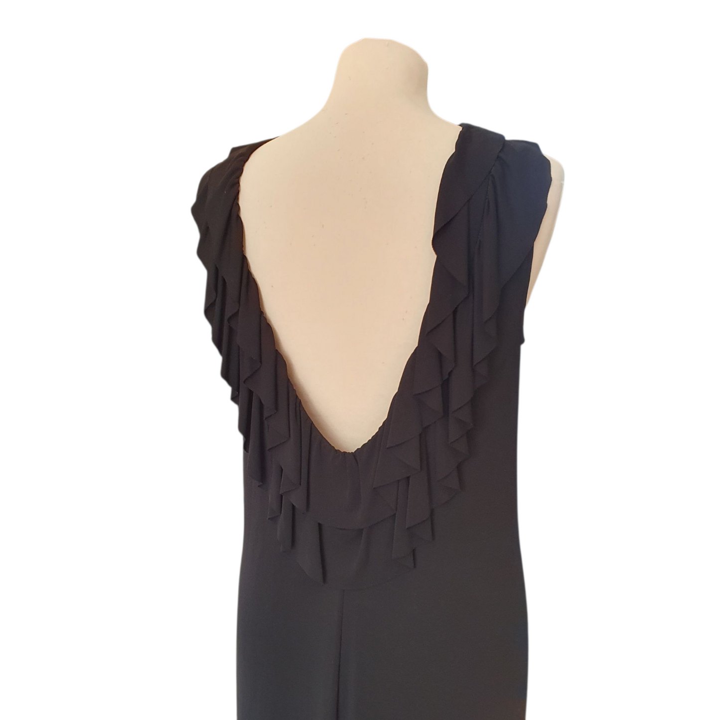 iBlues Black Low Ruffle Back Dress - 12 - NEW