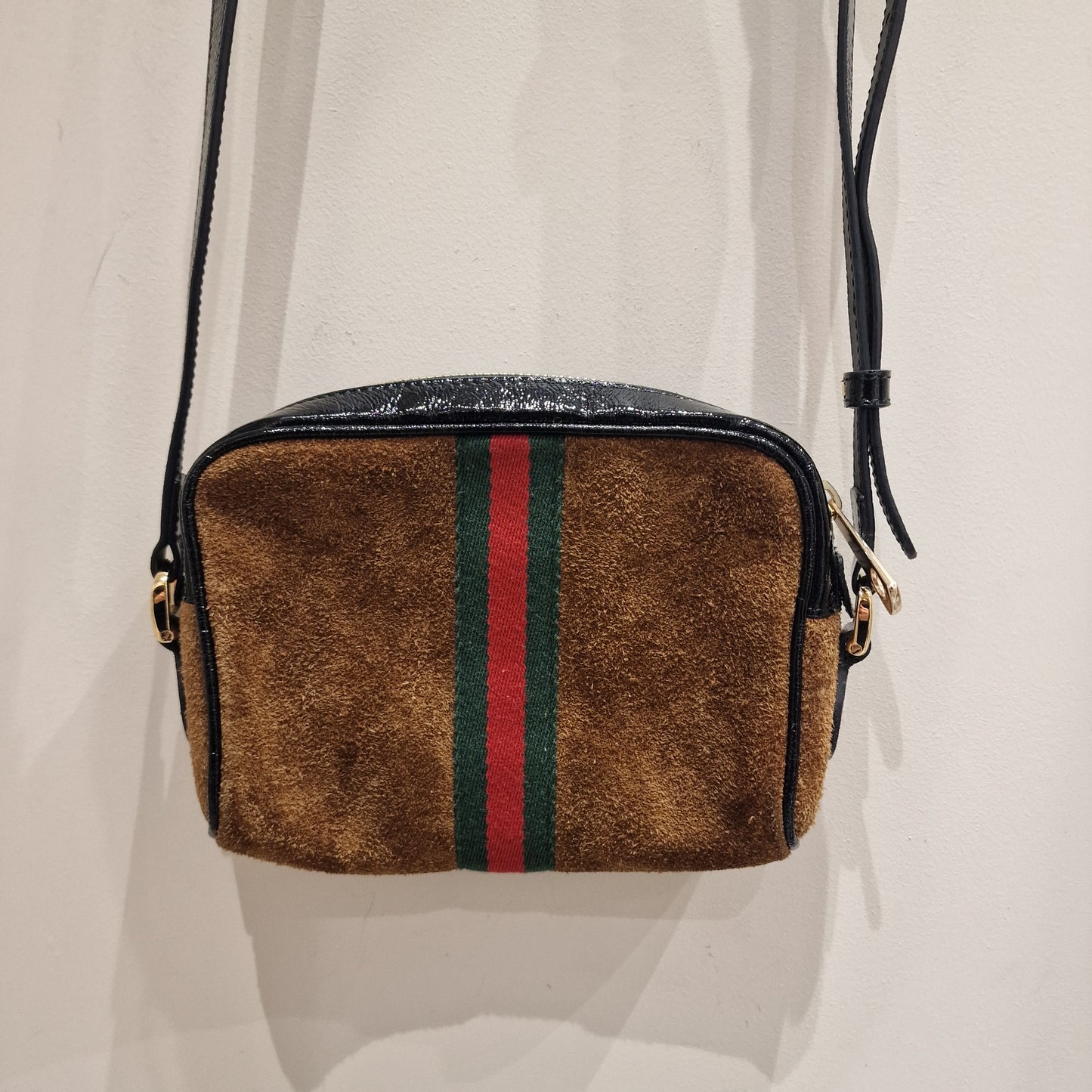 Gucci Ophidia Camel Suede Crossbody Bag
