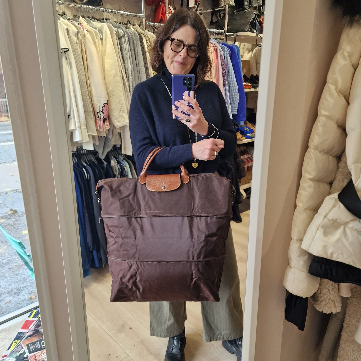 Longchamp Extendible Travel Bag - Brown