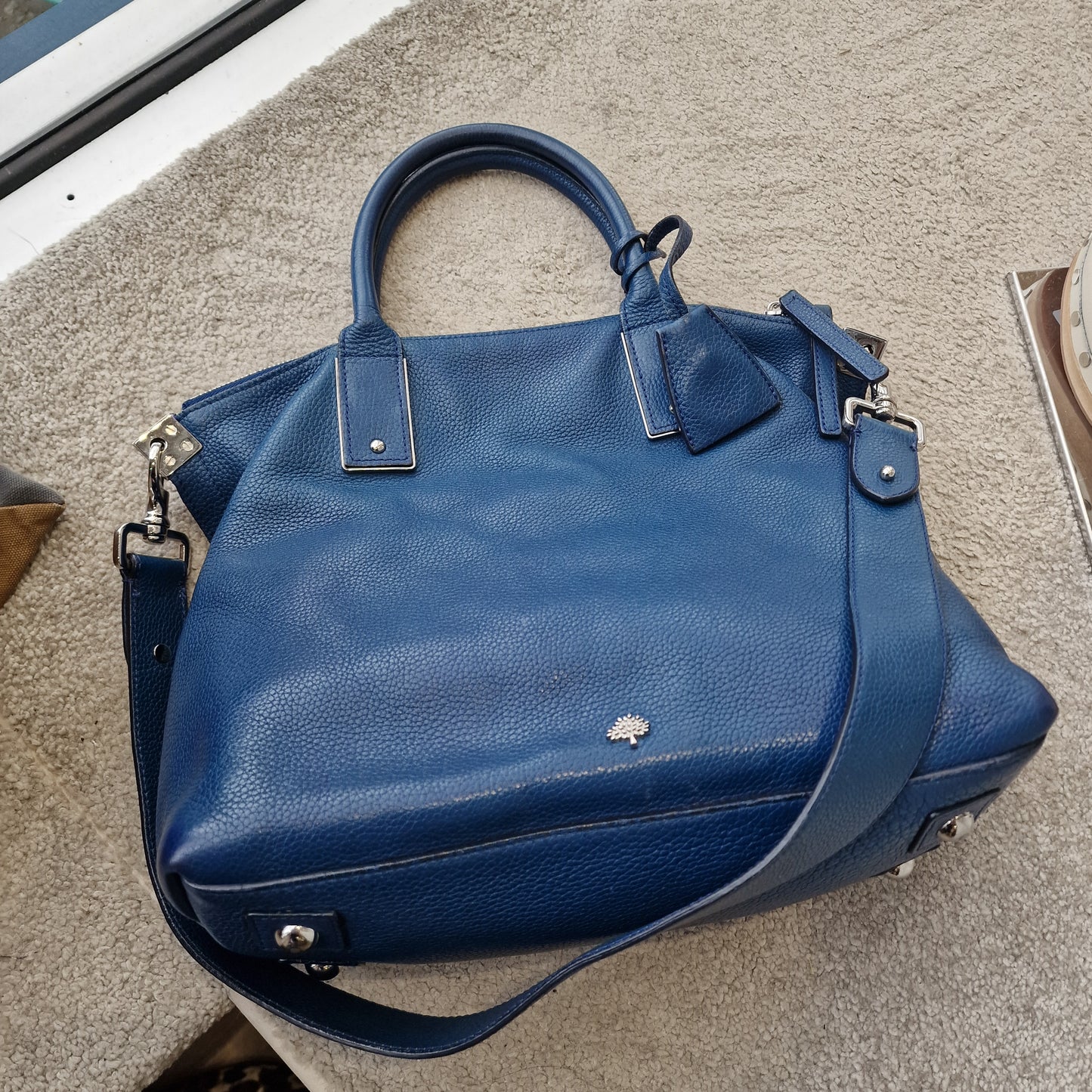 Mulberry Alice Sea Blue Zip Tote