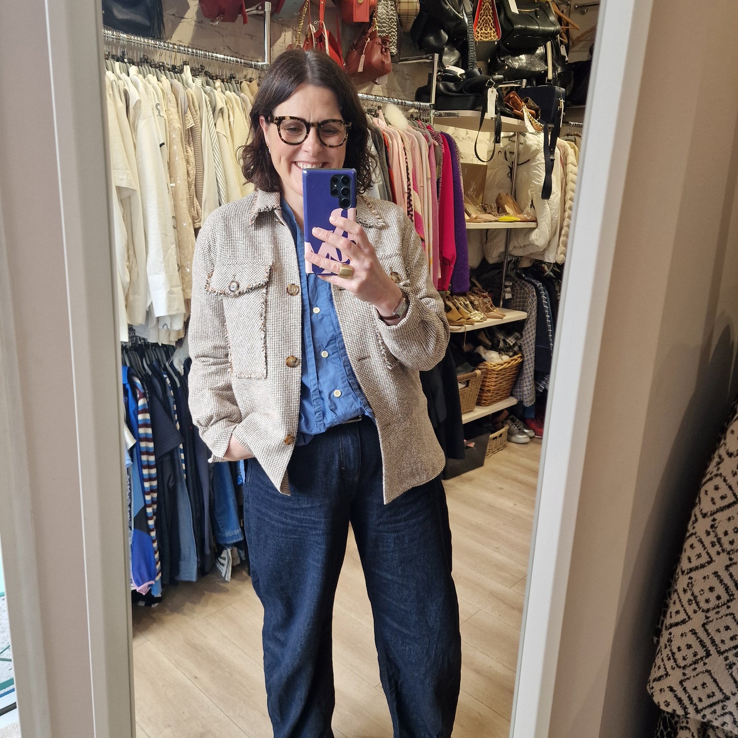 Riani Tan Check Jacket