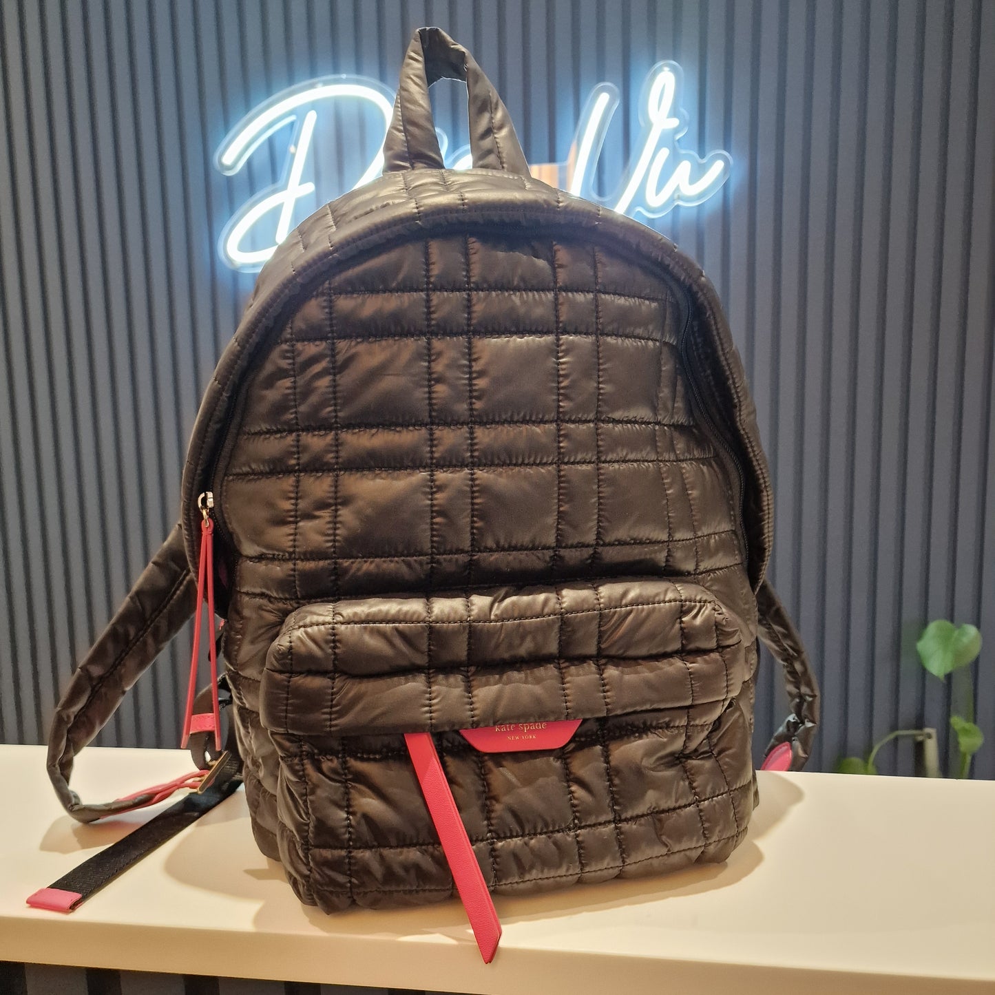 Kate Spade Black Quilted Backpack