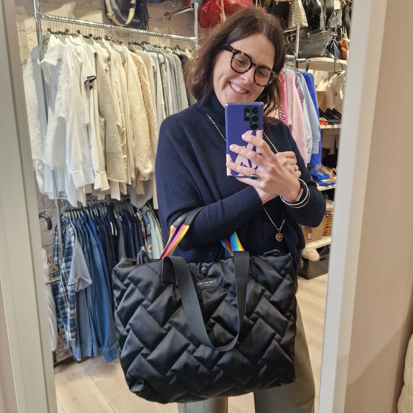 Kurt Geiger Black Quilted Bag