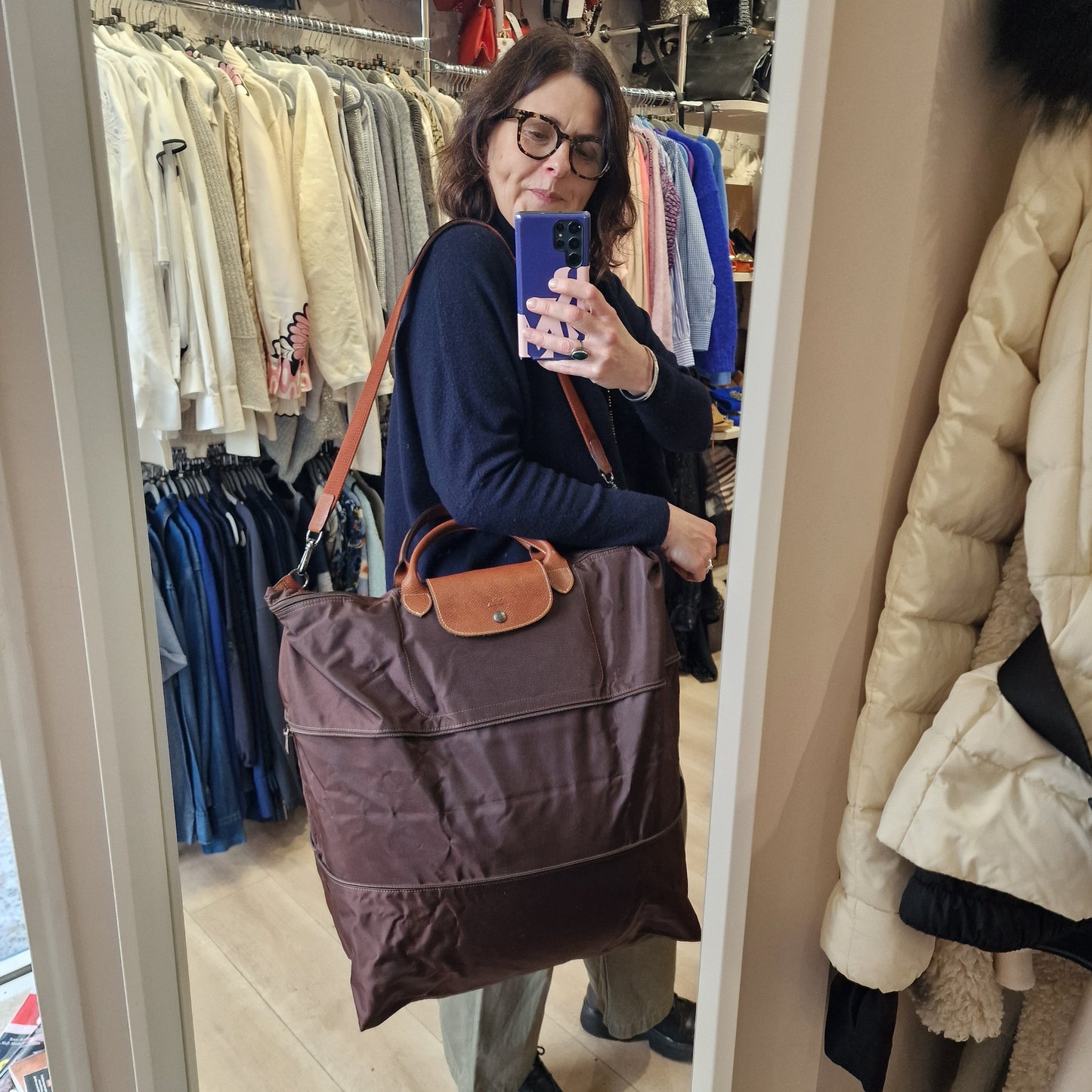 Longchamp Extendible Travel Bag - Brown