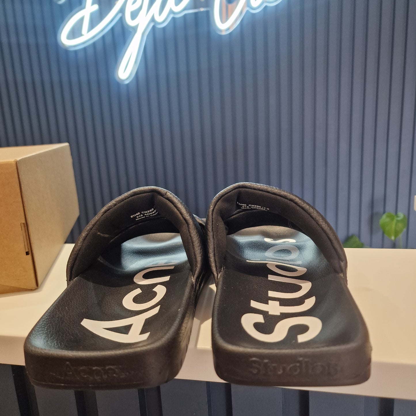 Acne Black Square Toe Sandals - EU 40