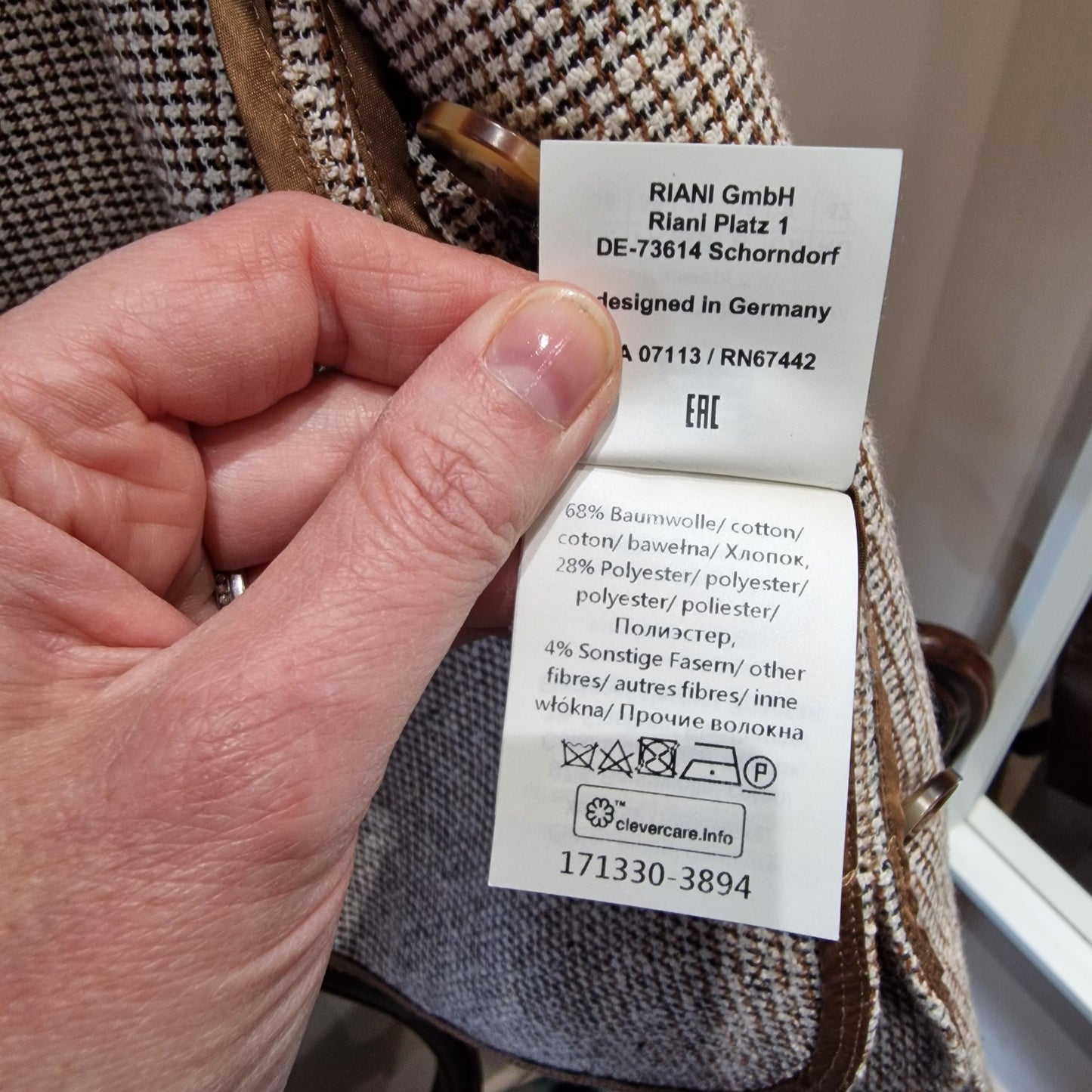 Riani Tan Check Jacket