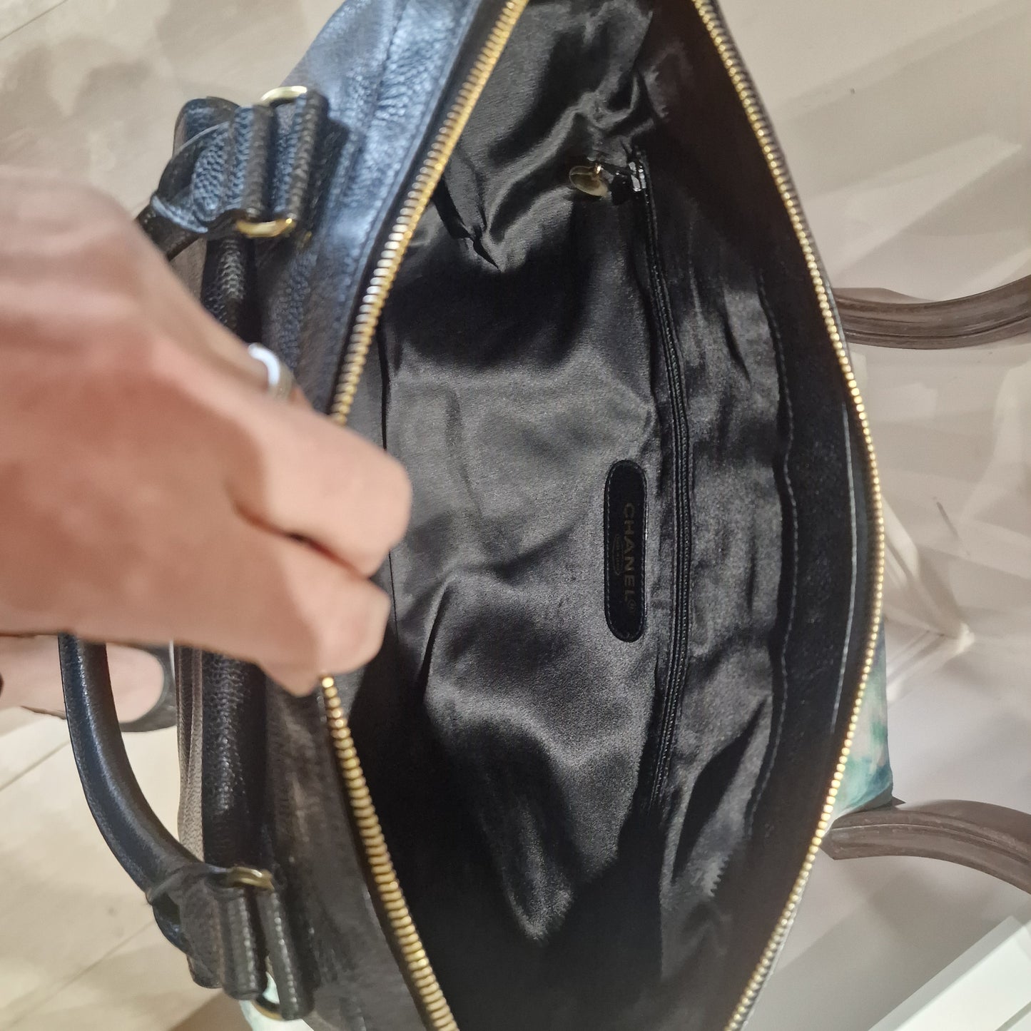 Chanel Black Caviar Leather Bag