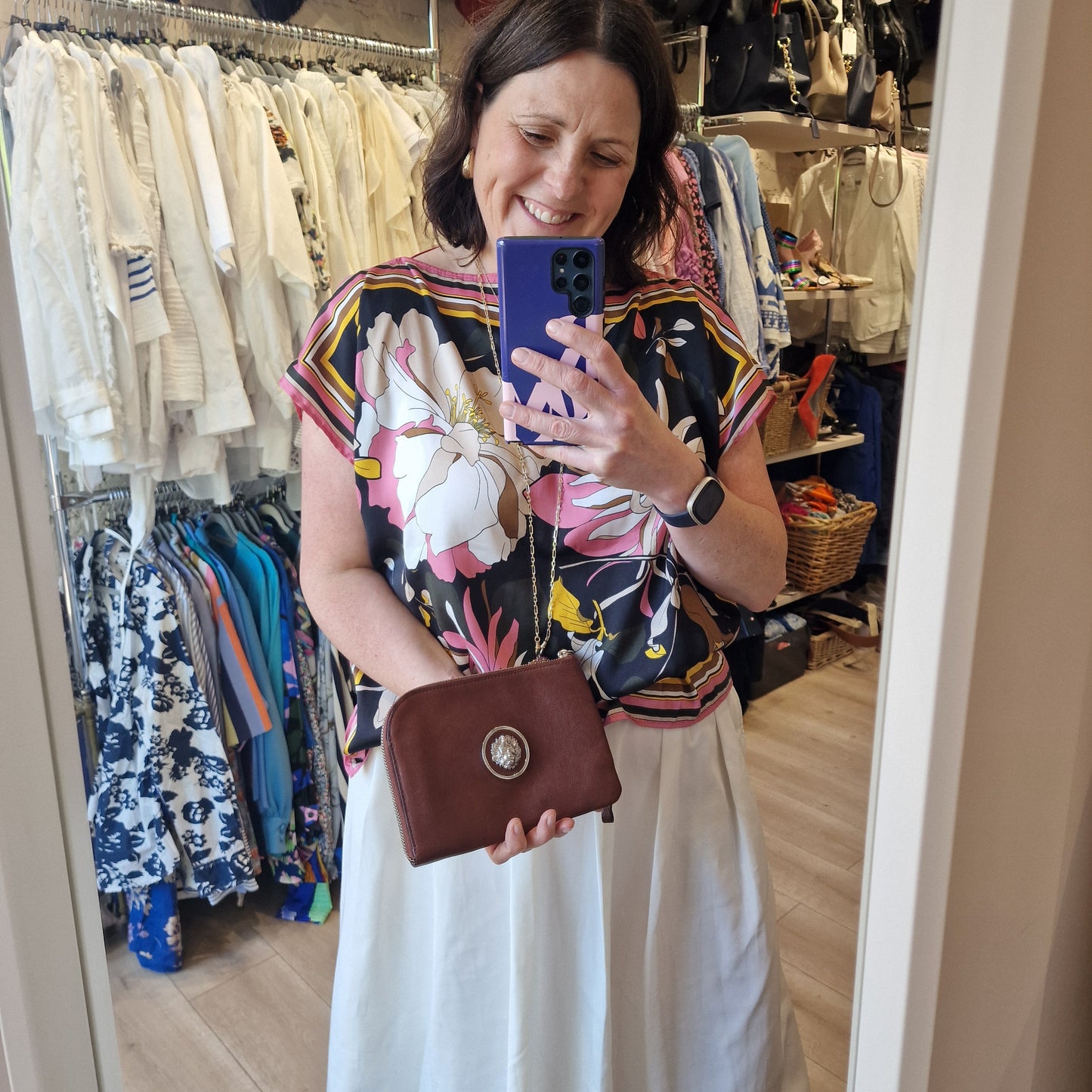 Versus Versace Chestnut Brown Leather Pouch