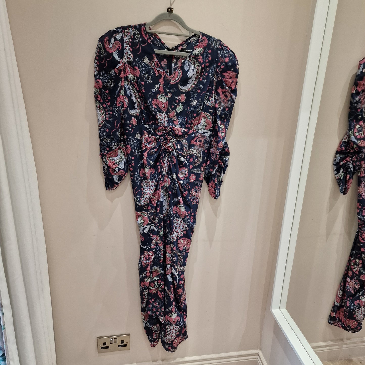 Isabel Marant Navy Patterned Silk Dress - 10