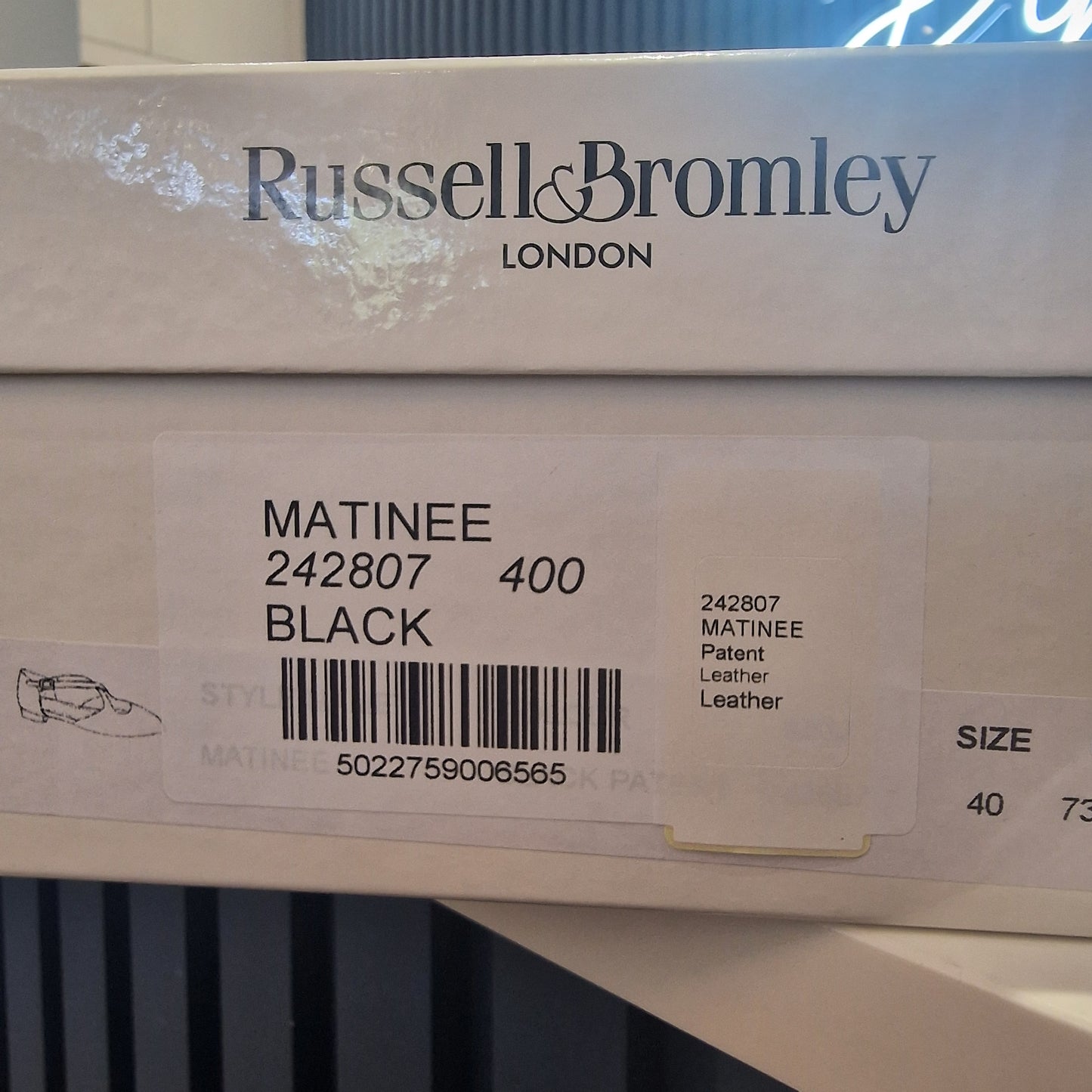 Russell and Bromley Black Patent Shoes 7