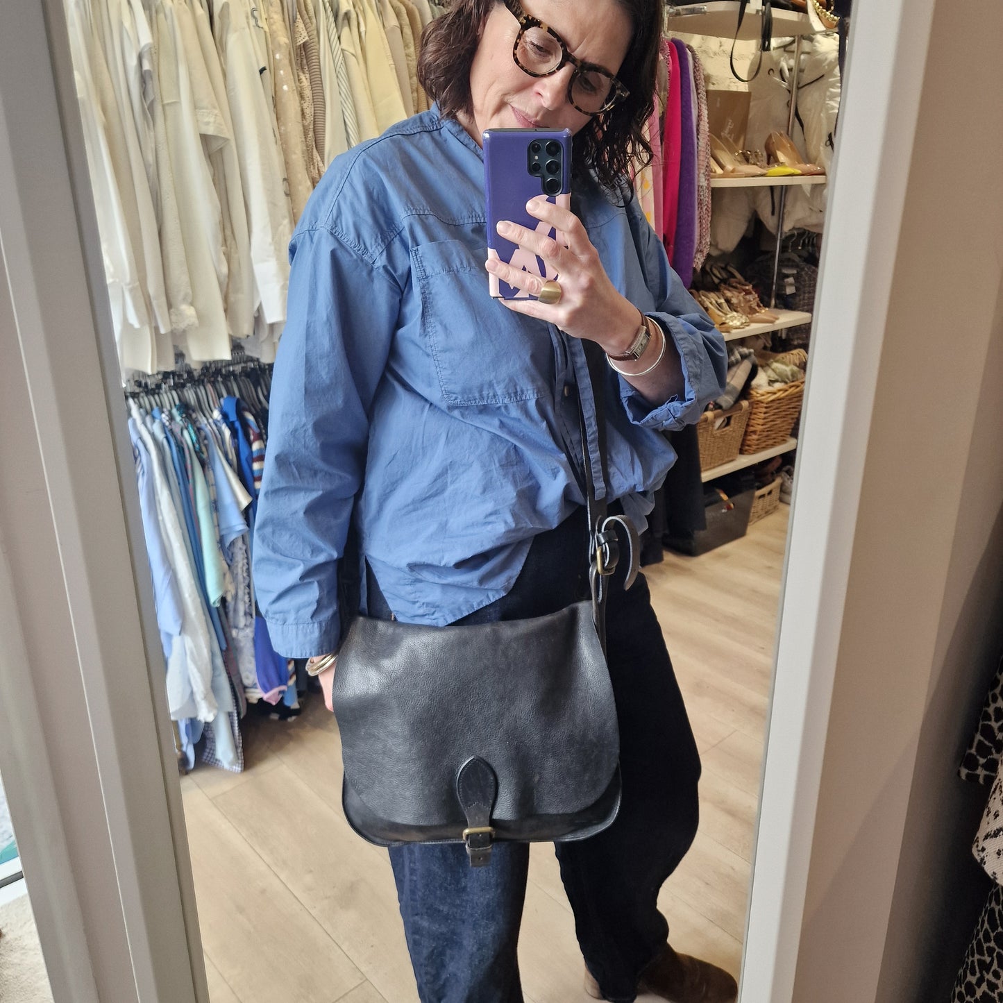 Mulberry Messenger Bag, Black