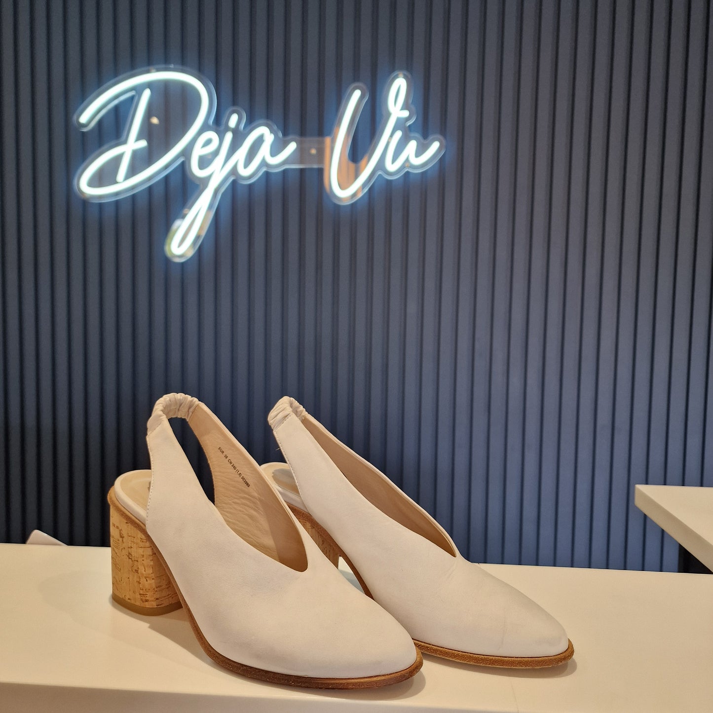 Cos Winter White Block Heel Slingbacks- 5