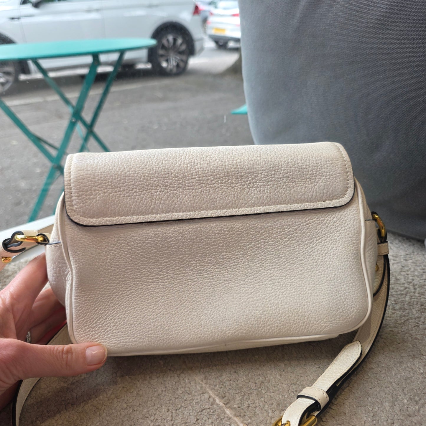 Prada Vitello Daino Soft White Crossbody Bag