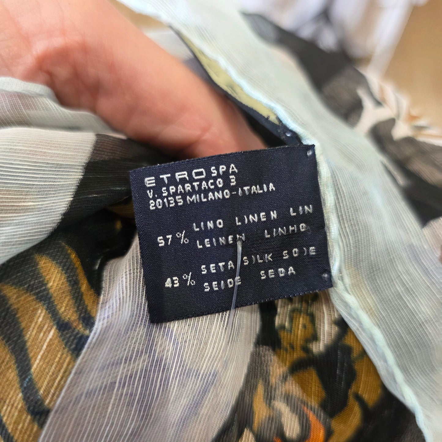 Etro Silk and Linen Floral Blend Large Scarf