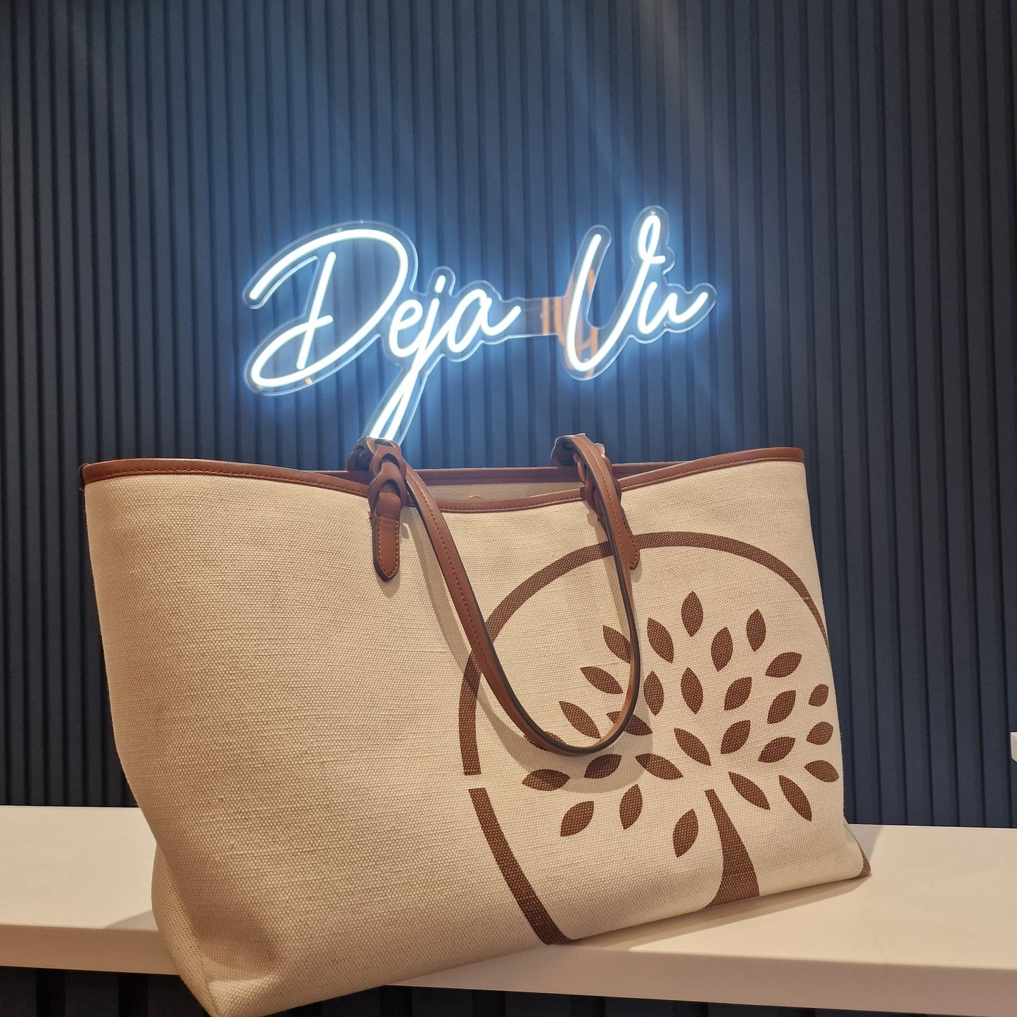 Mulberry Bayswater Canvas Tote, Cream & Tan