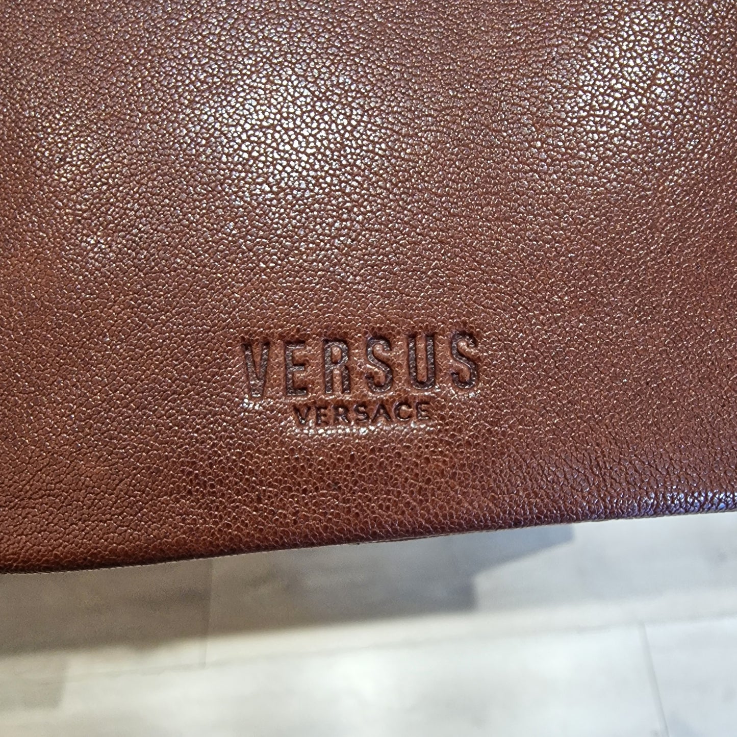 Versus Versace Chestnut Brown Leather Pouch