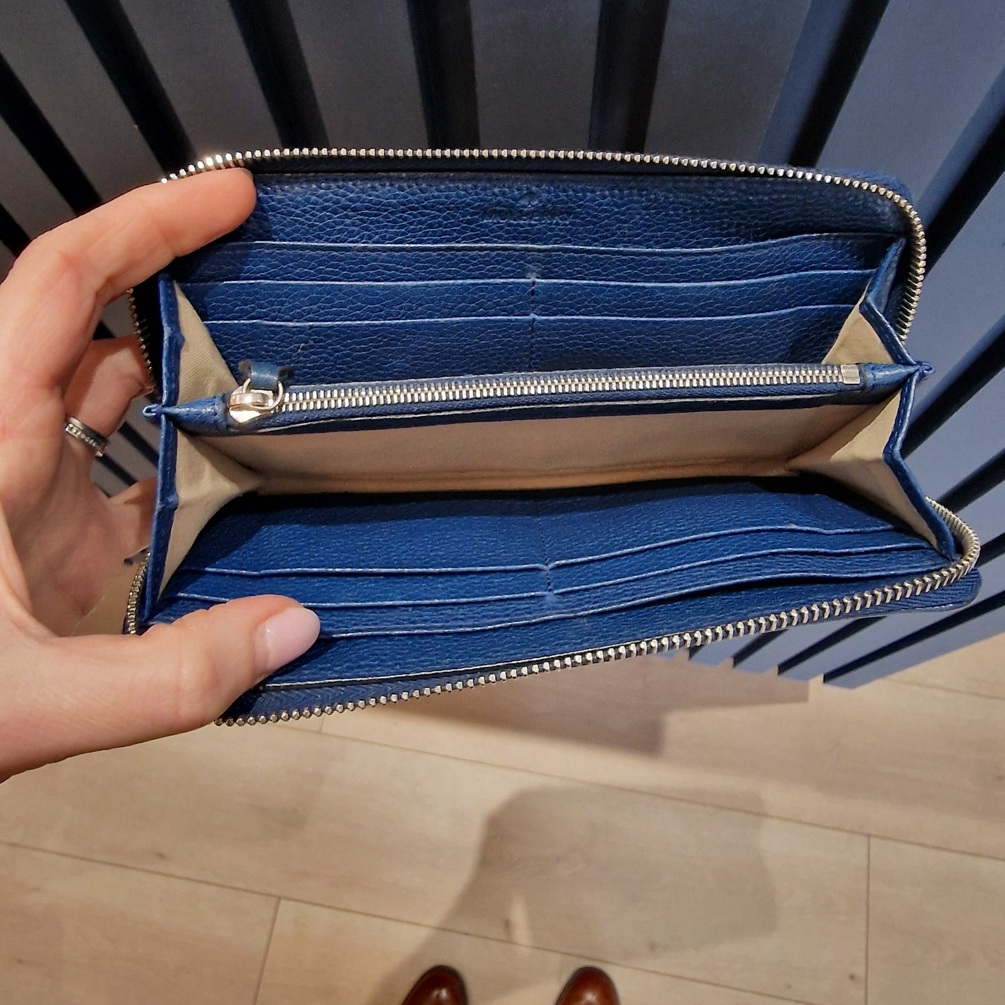 Mulberry Tree Zip Around Wallet, Sea Blue