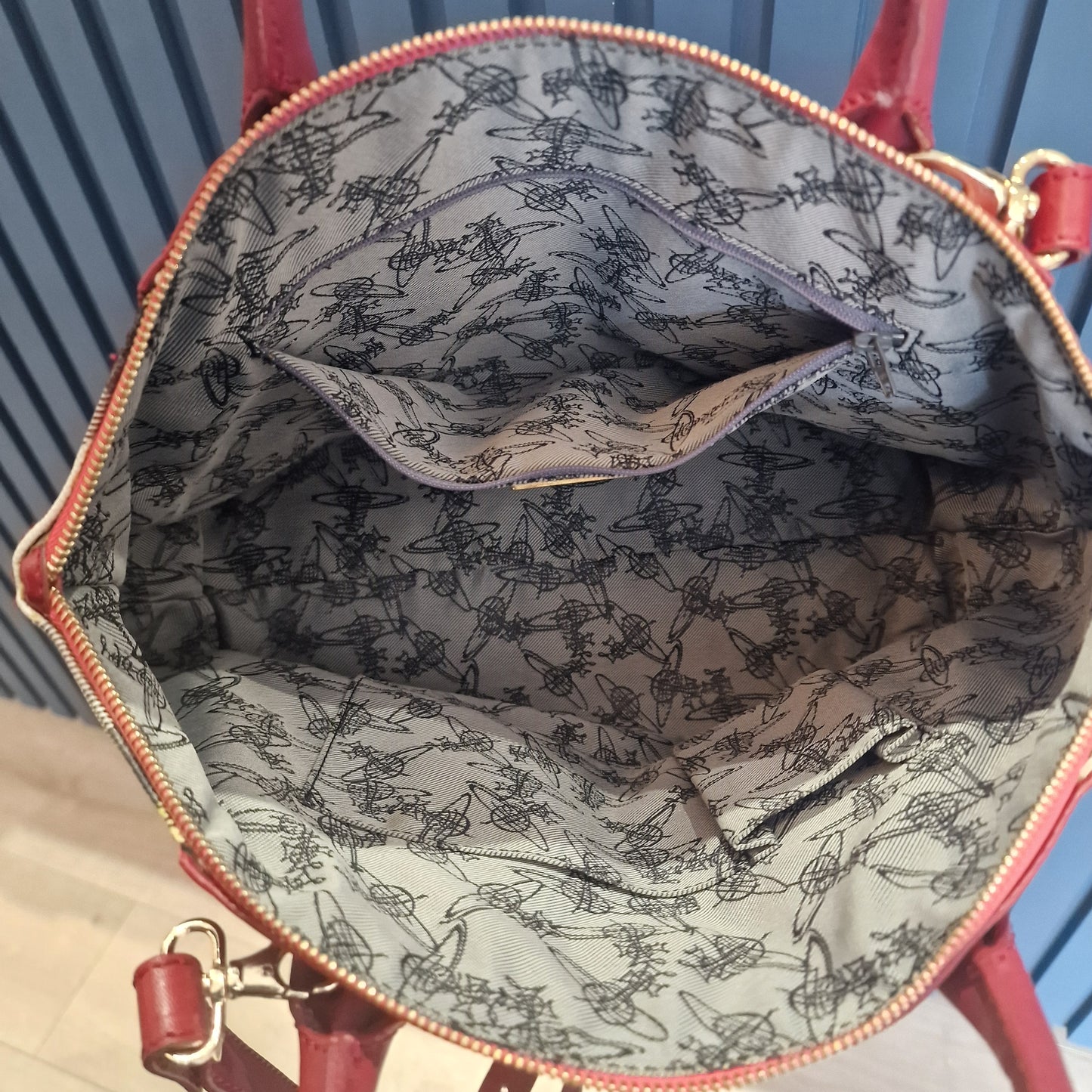 Vivienne Westwood Maroon and Tartan Bag