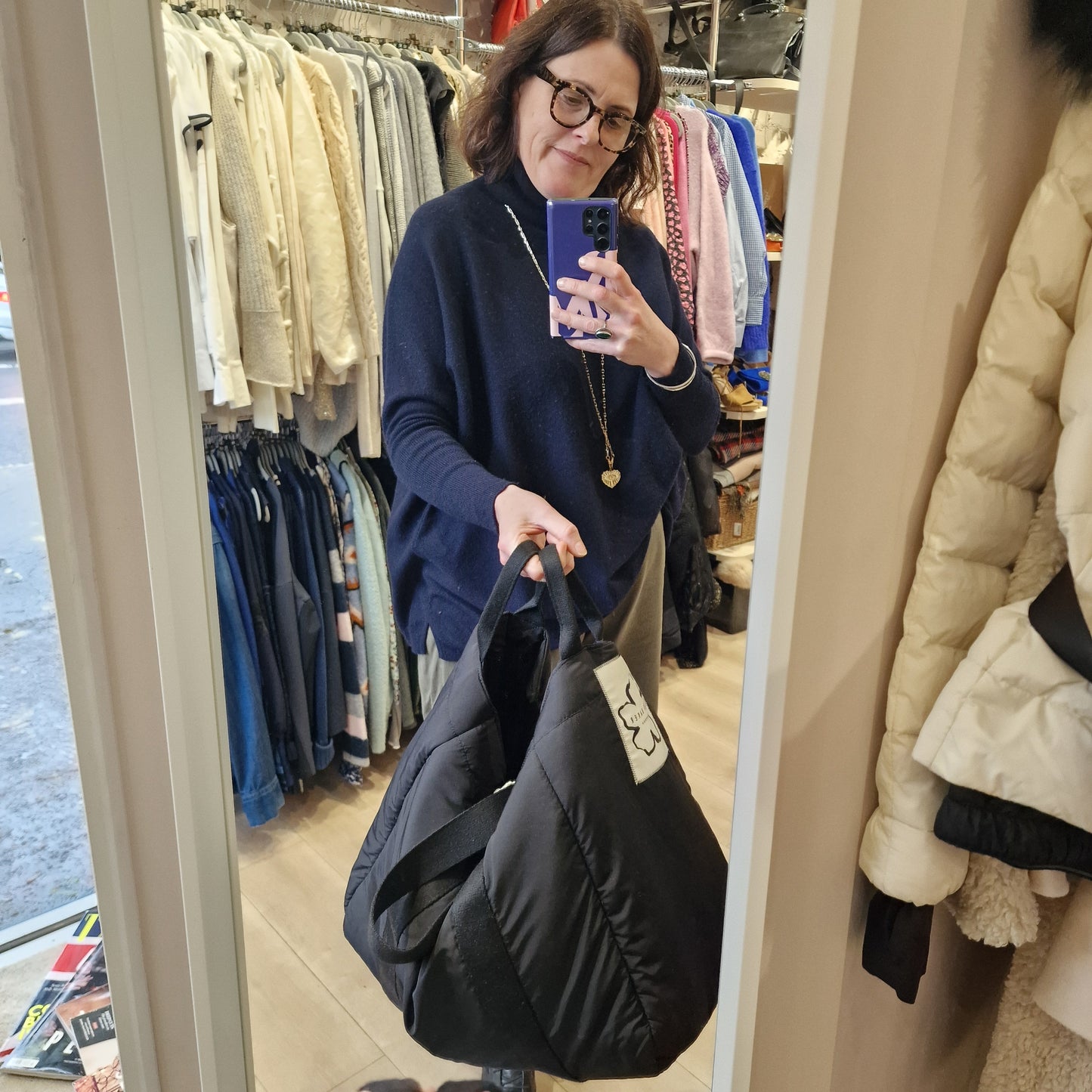 Ted Baker Black Padded Oversized Bag