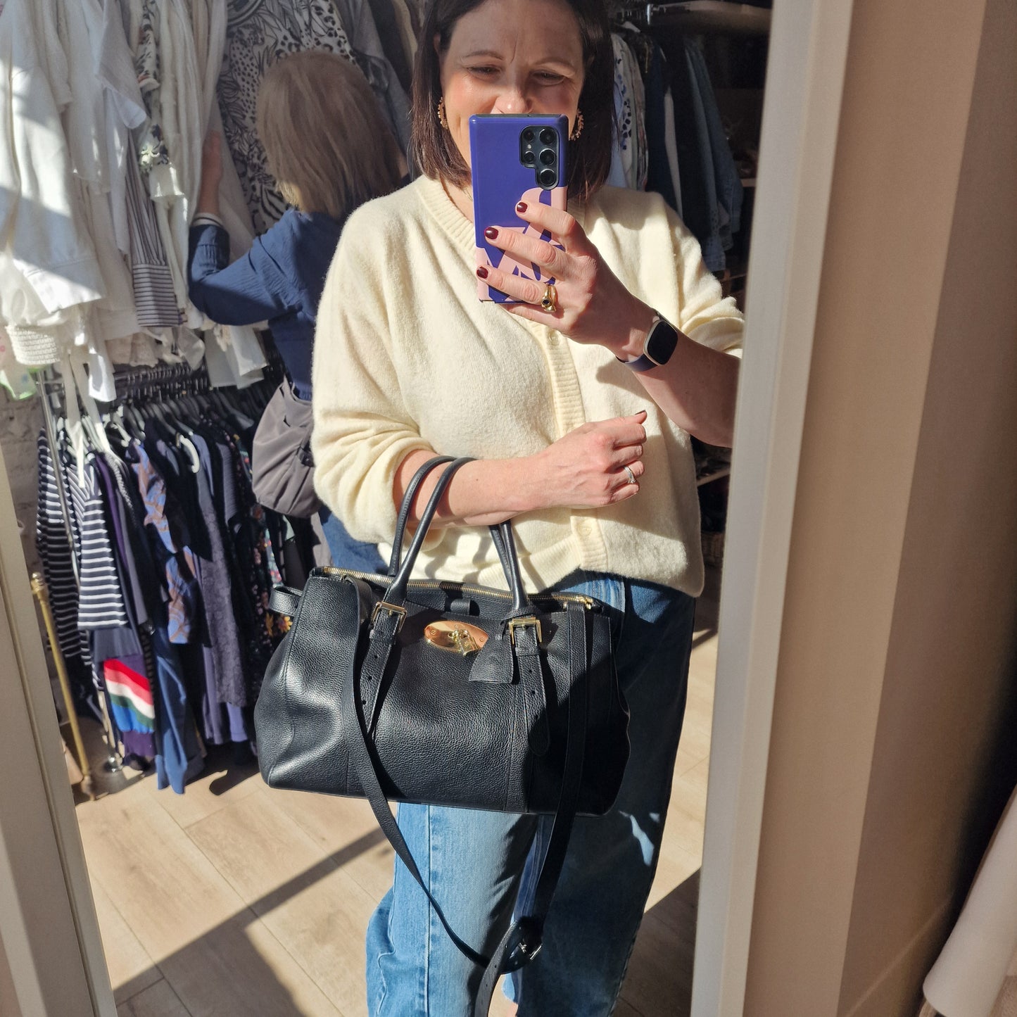 Mulberry Bayswater Double Zip Tote, Black