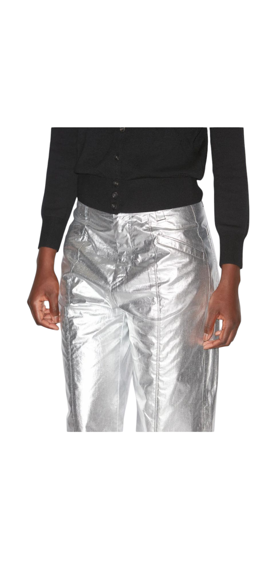 Isabel Marant Aude Trousers Silver, Size 38/UK 10