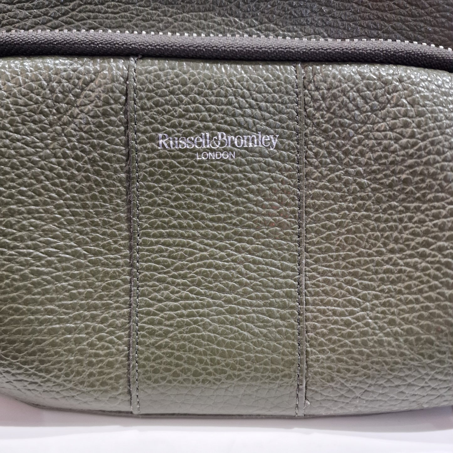Russell and Bromley Khaki Leather 'Snapshot' Crossbody Bag