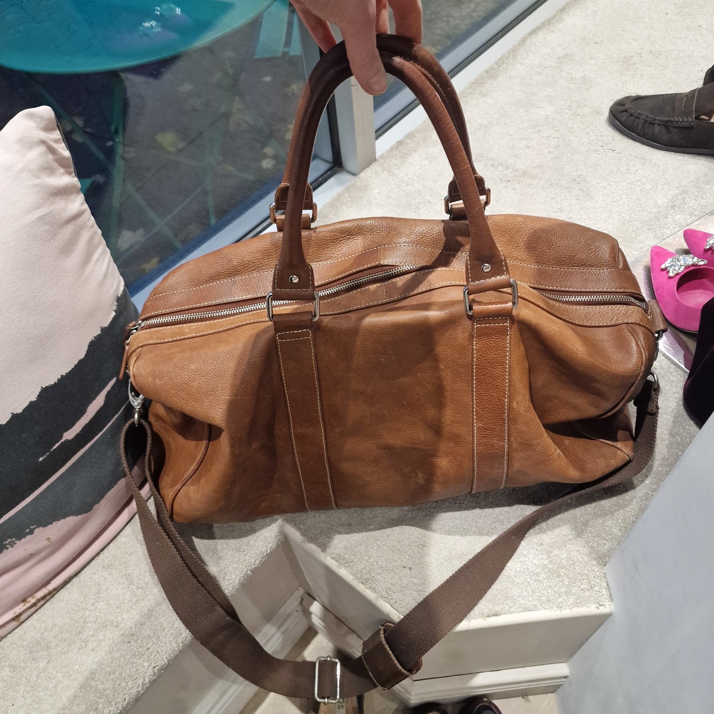 Tan Leather Holdall