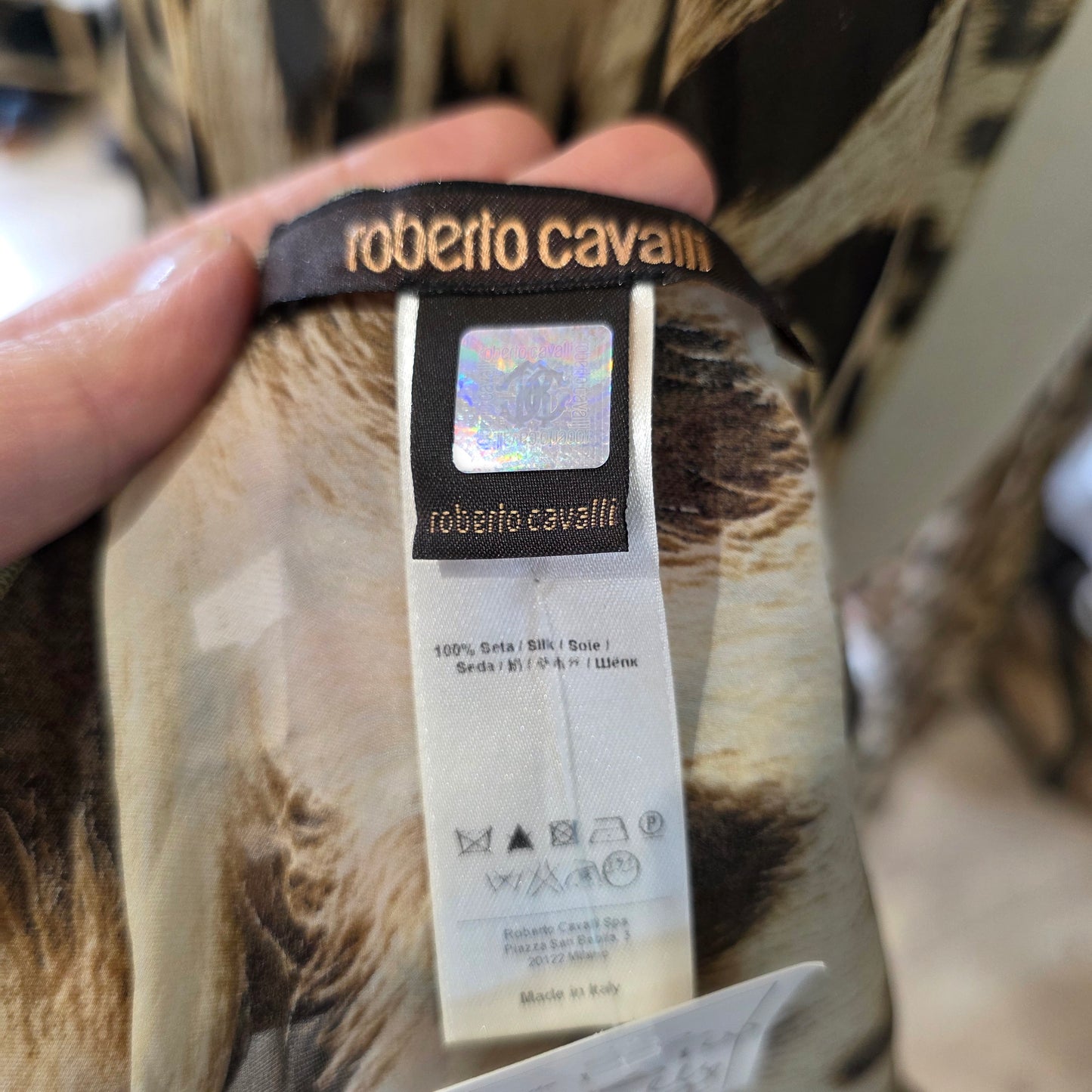 Roberto Cavalli Animal Print 💯 Silk Scarf