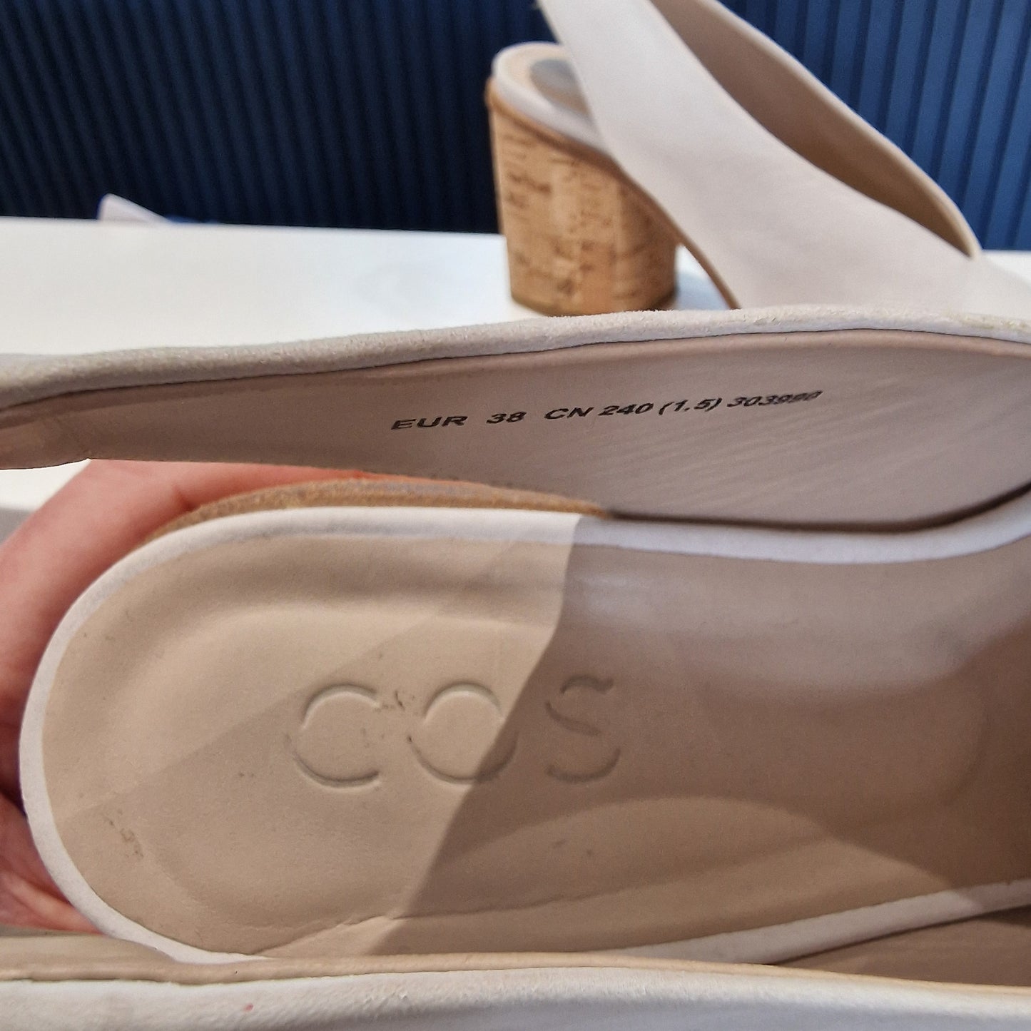 Cos Winter White Block Heel Slingbacks- 5
