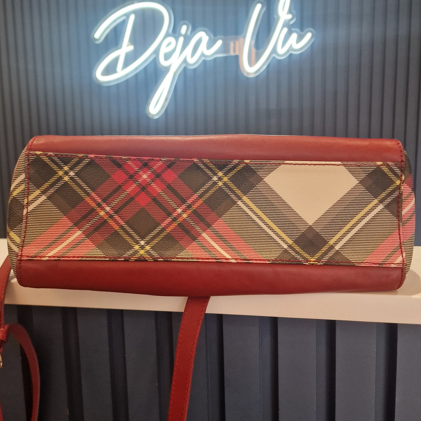 Vivienne Westwood Maroon and Tartan Bag