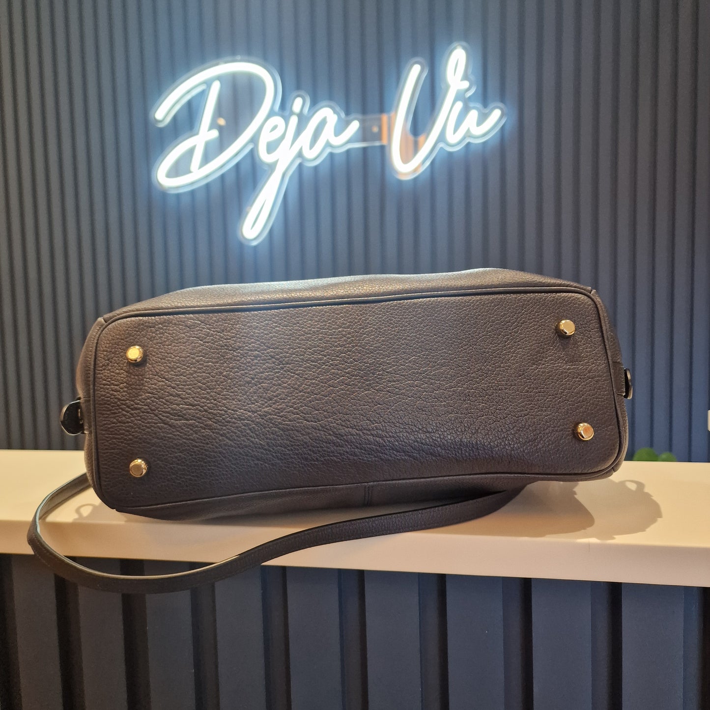 Coach Navy Leather Bag