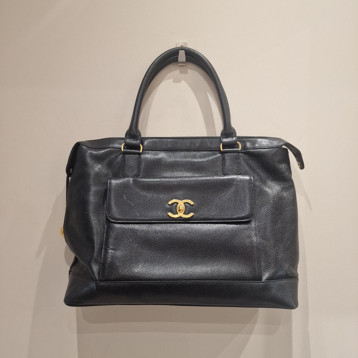 Chanel Black Caviar Leather Bag