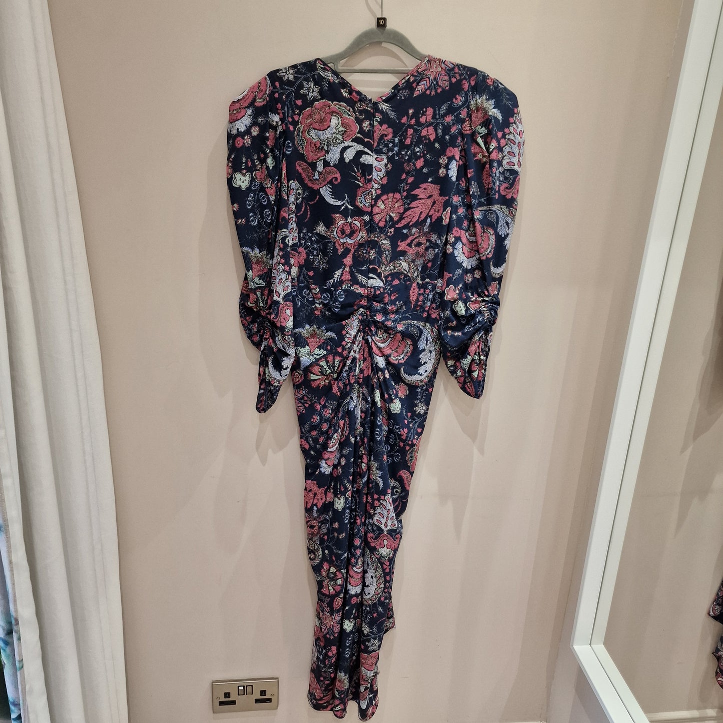 Isabel Marant Navy Patterned Silk Dress - 10