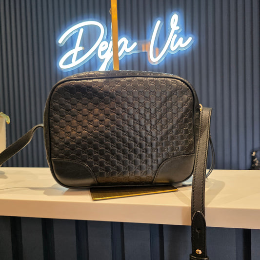 Gucci Bree Camera Bag Micro GG Guccissima - Black