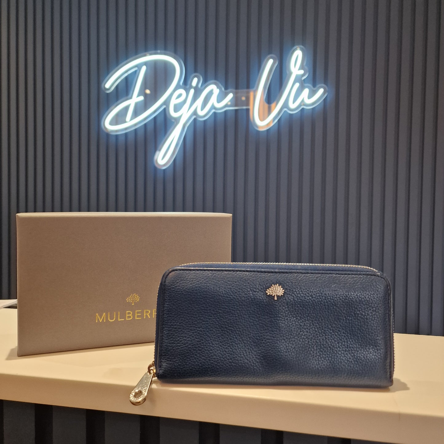 Mulberry Tree Zip Around Wallet, Sea Blue